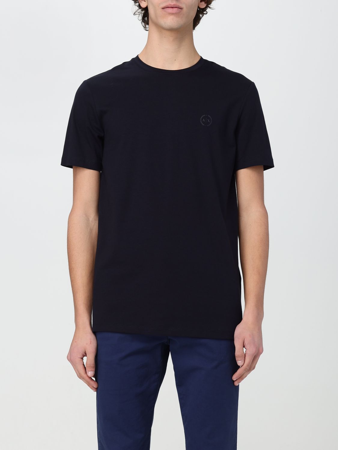 Shop Armani Exchange T-shirt  Men Color Blue