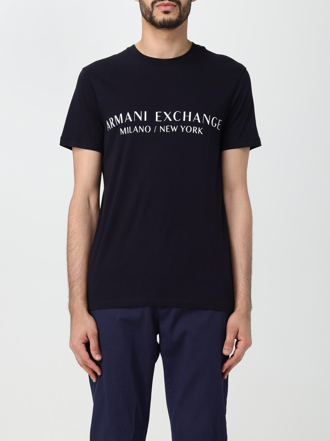 Shop Armani Exchange T-shirt  Men Color Blue