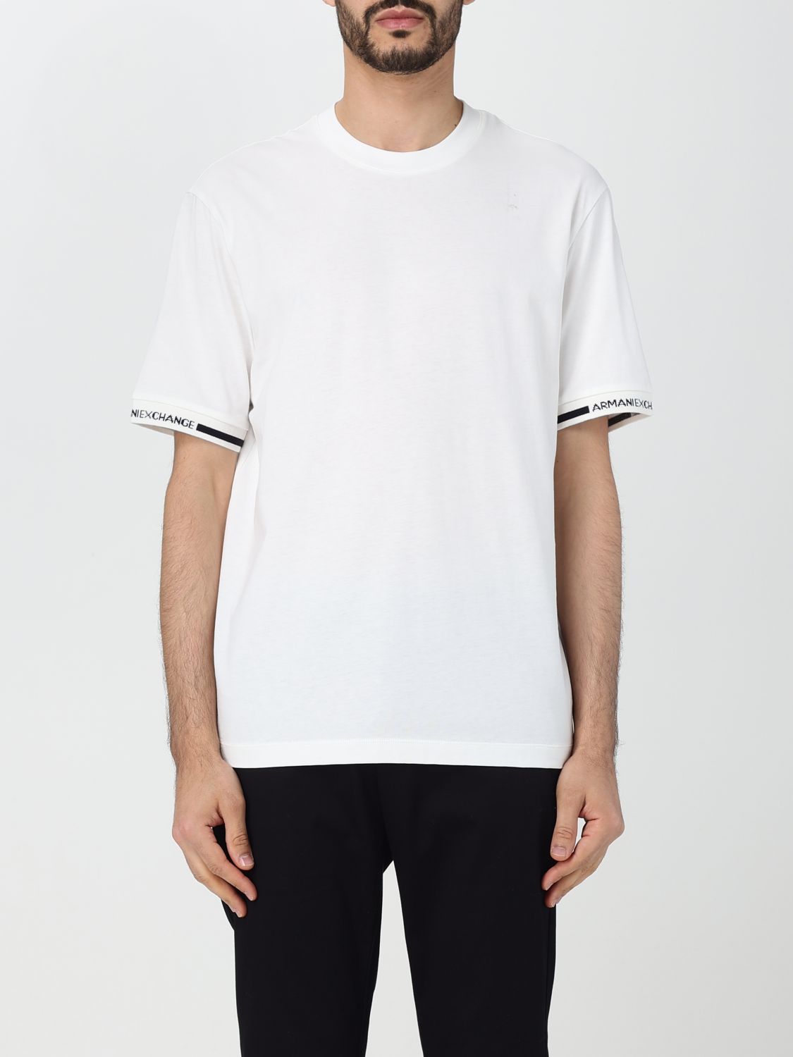Shop Armani Exchange T-shirt  Men Color White