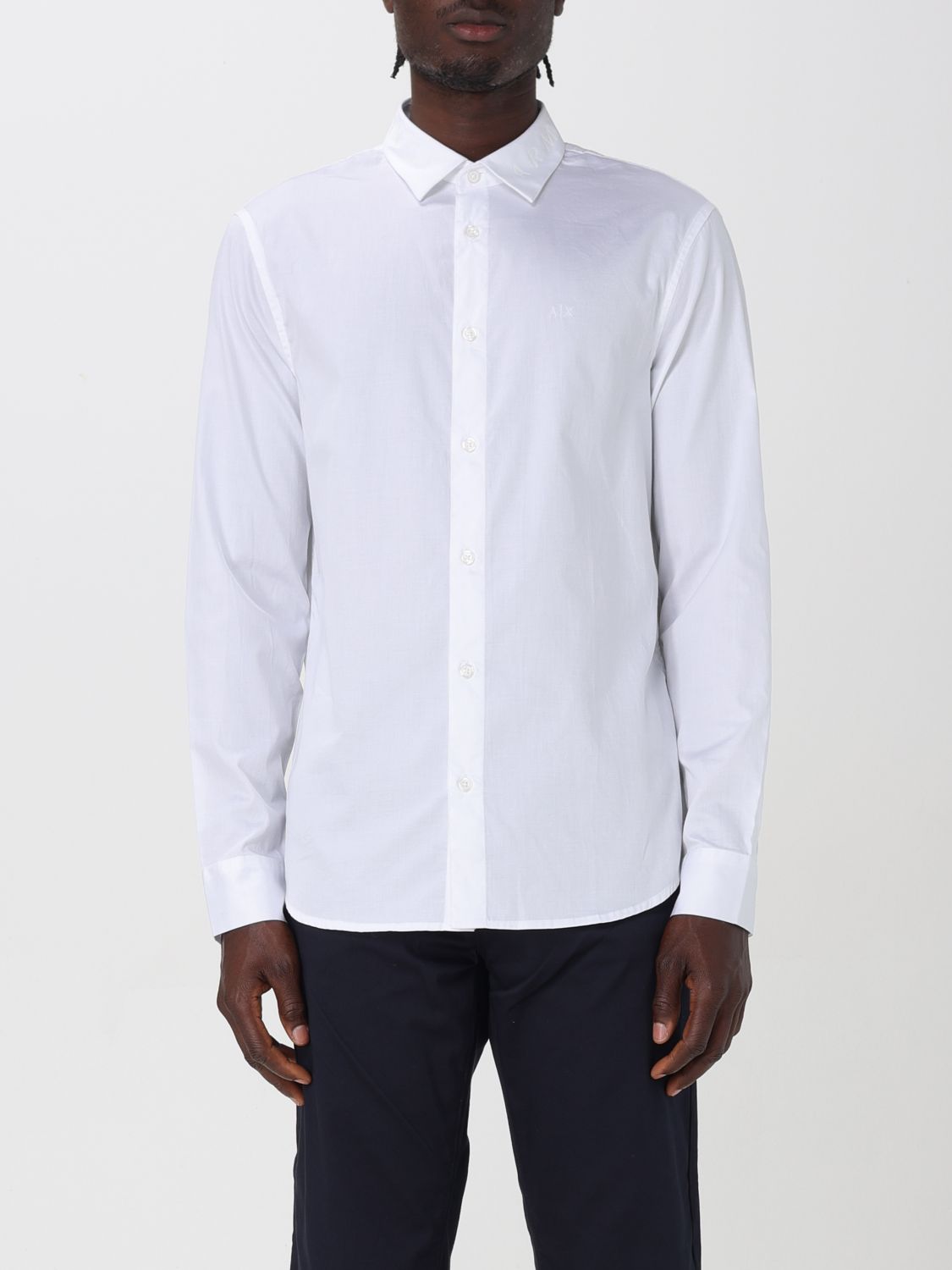 Shop Armani Exchange Shirt  Men Color White
