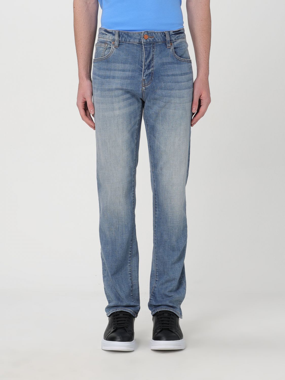 Shop Armani Exchange Jeans  Men Color Denim In 牛仔布