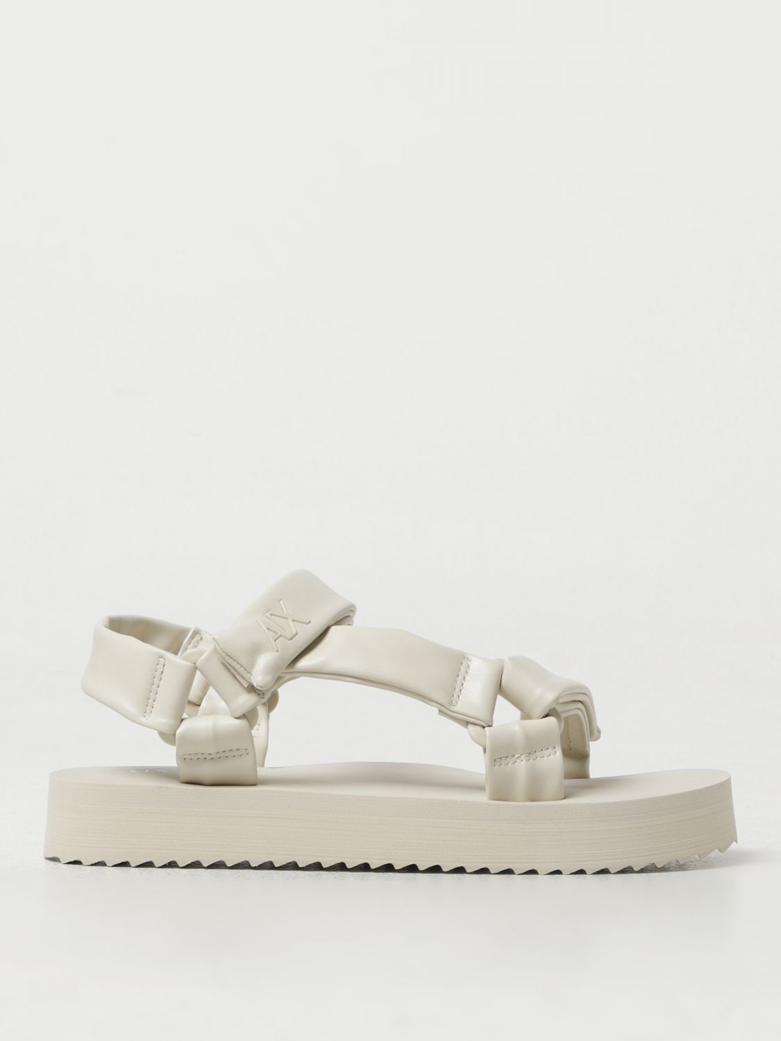 Shop Armani Exchange Flat Sandals  Woman Color White
