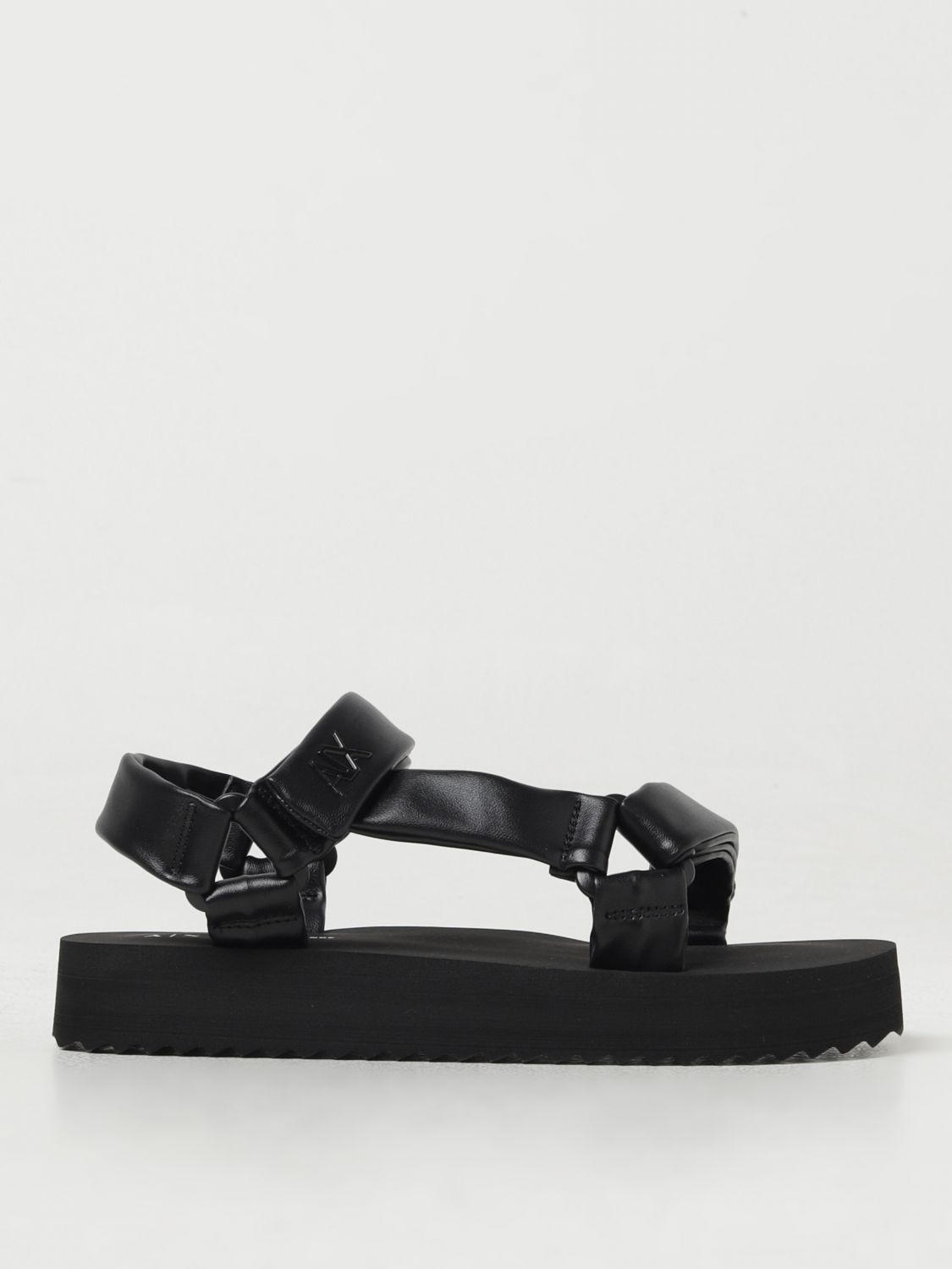 Shop Armani Exchange Flat Sandals  Woman Color Black