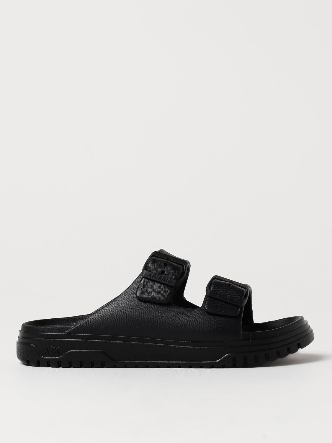 Shop Armani Exchange Flat Sandals  Woman Color Black In 黑色