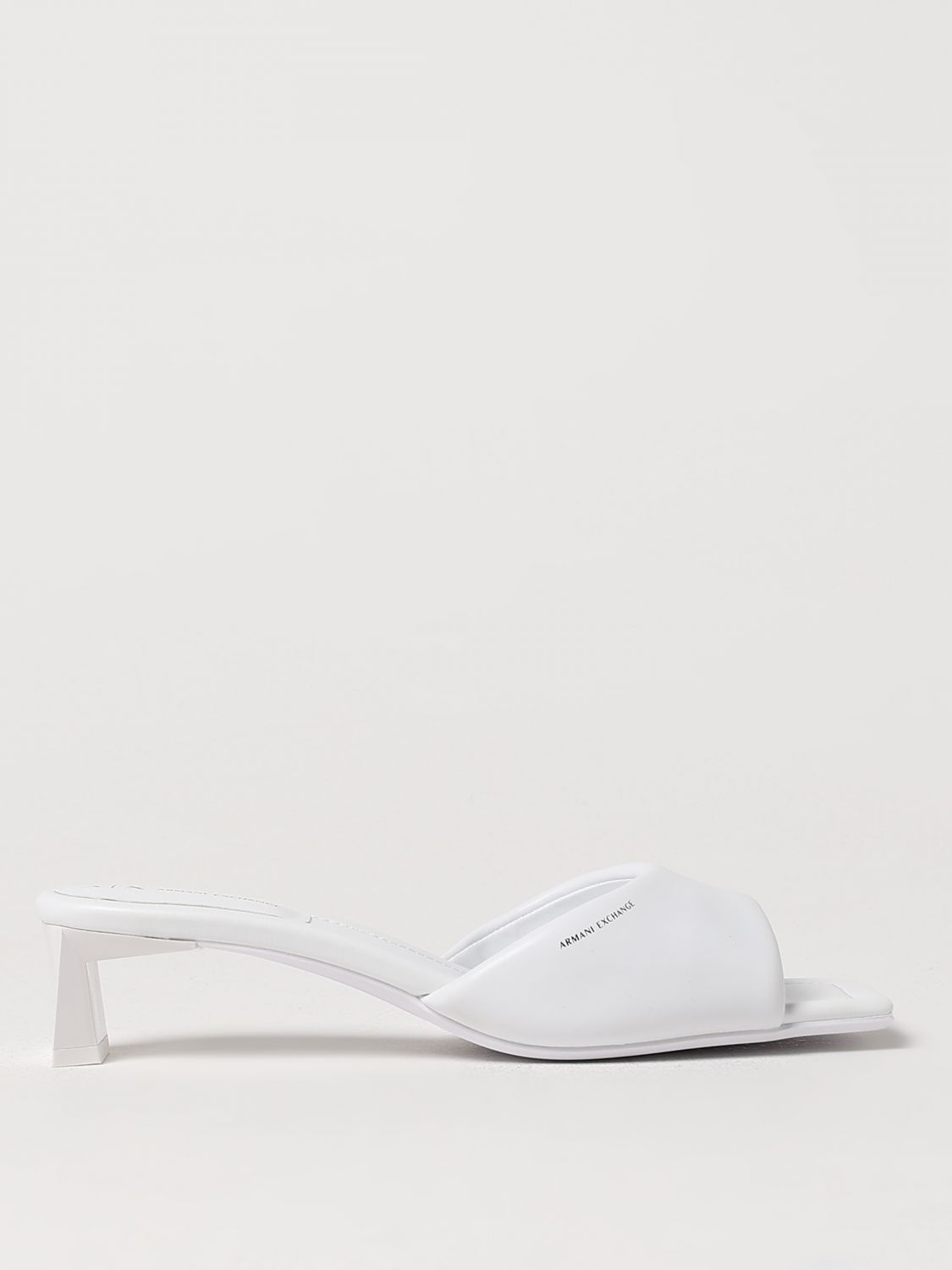 Shop Armani Exchange Heeled Sandals  Woman Color White In 白色