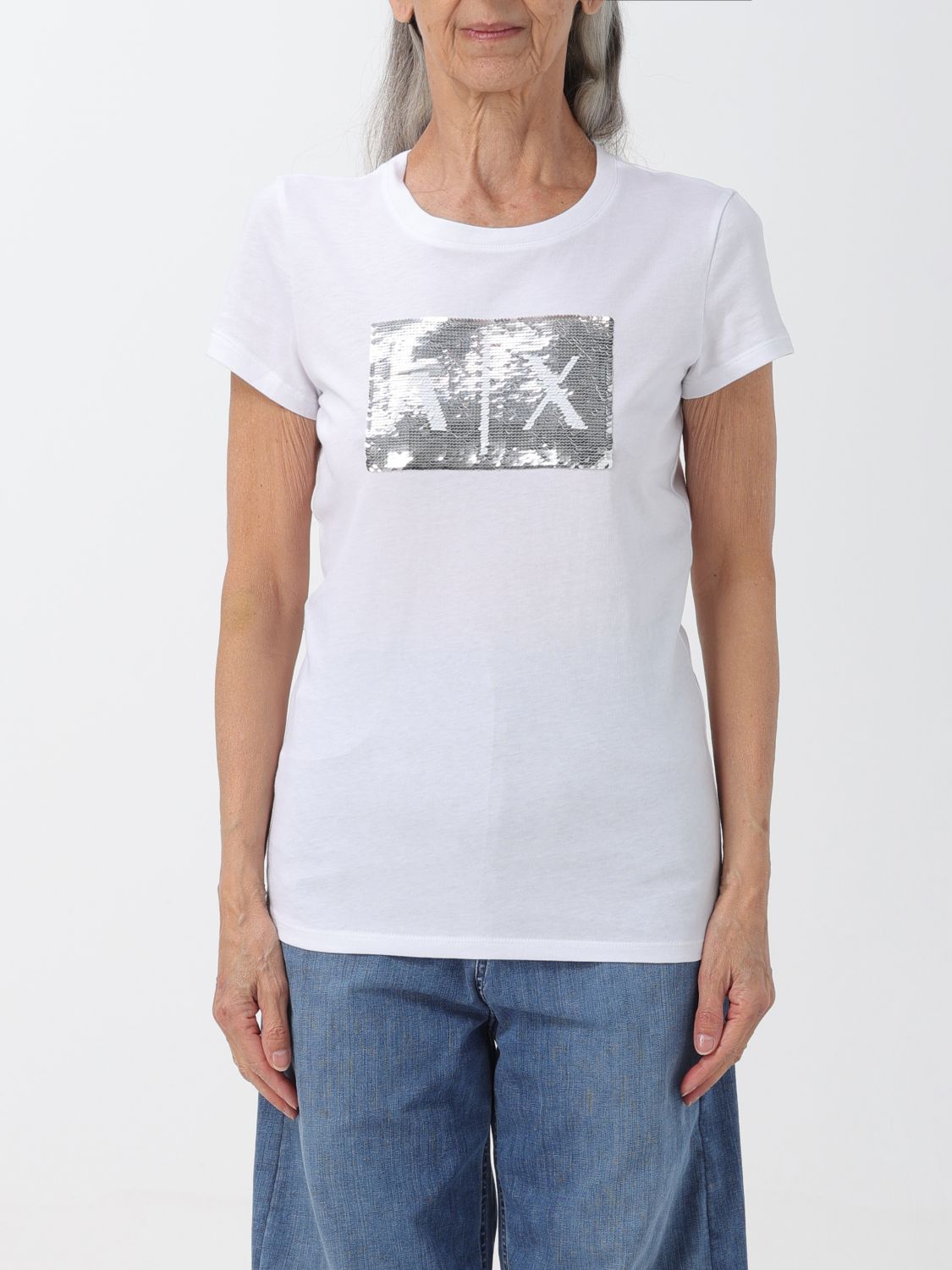 Shop Armani Exchange T-shirt  Woman Color White