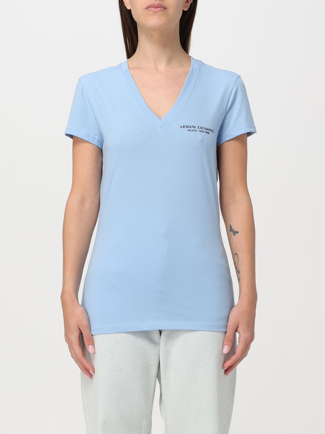 Armani Exchange T-shirt  Woman Color Sky Blue