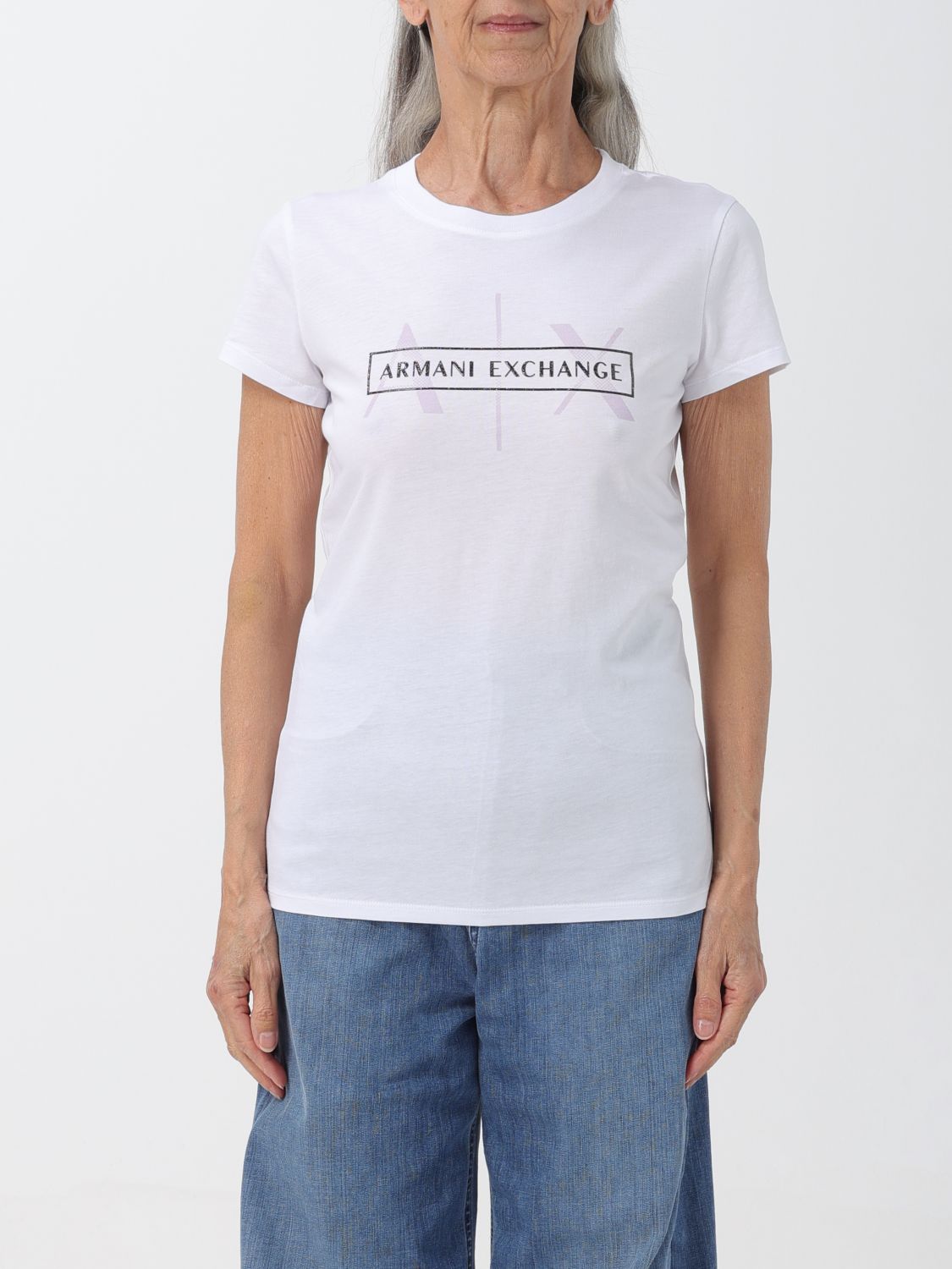 Shop Armani Exchange T-shirt  Woman Color White