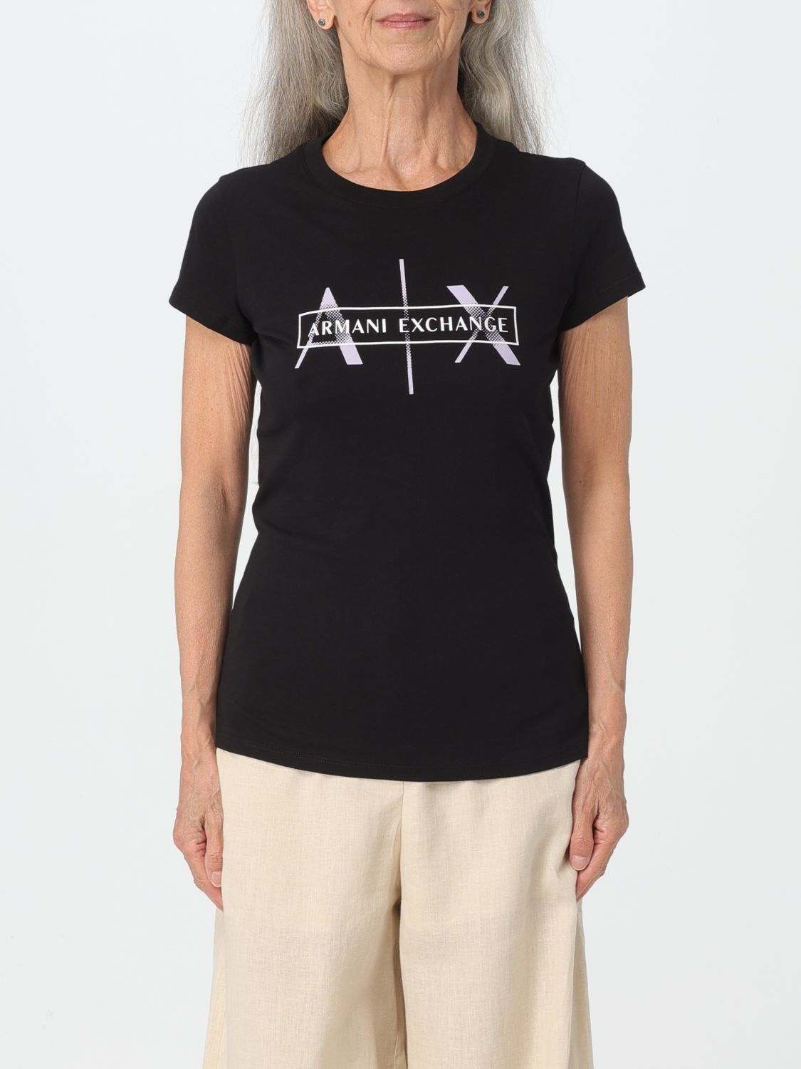 Armani Exchange T恤  女士 颜色 黑色 In Black
