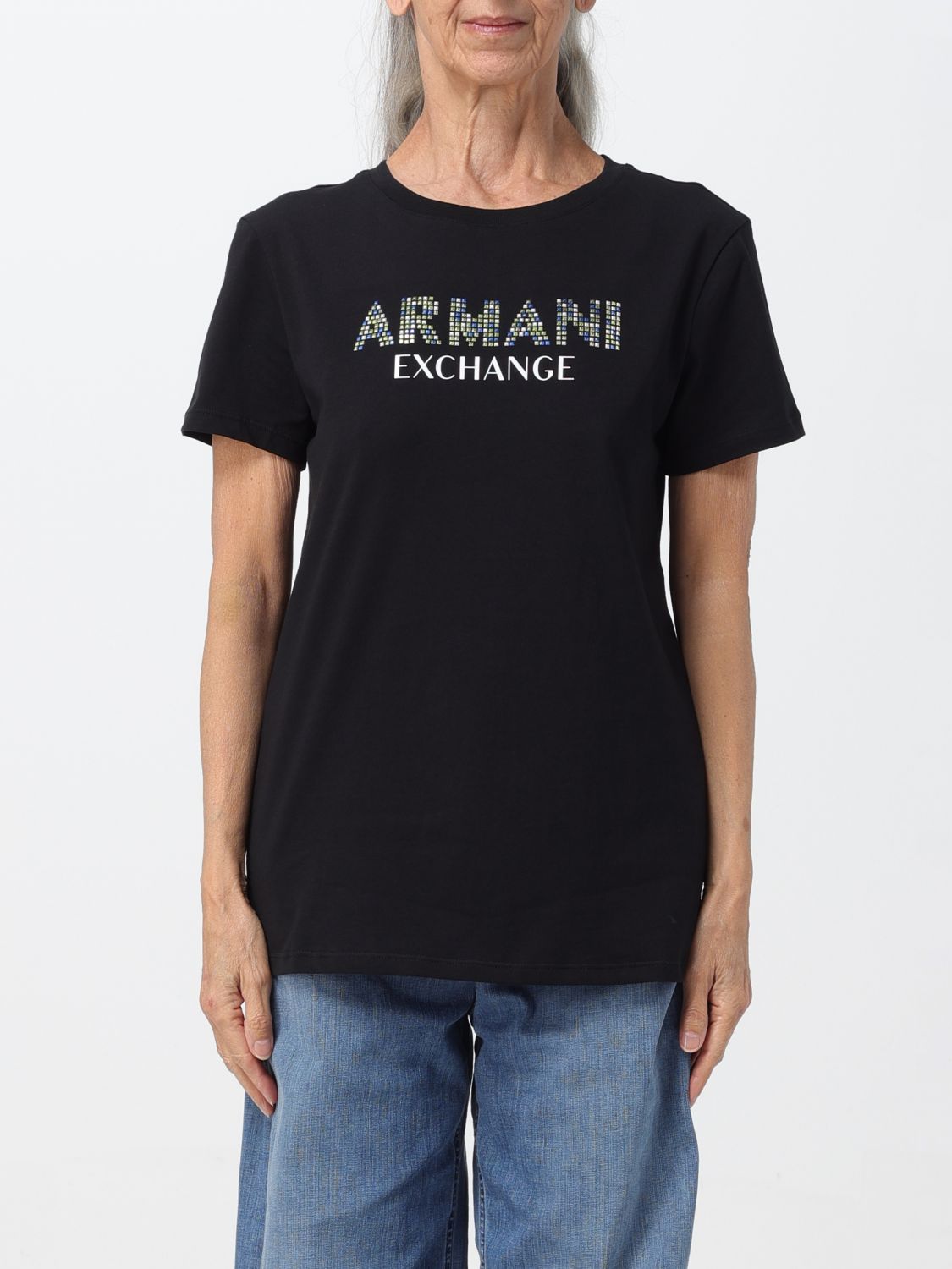 Shop Armani Exchange T-shirt  Woman Color Black