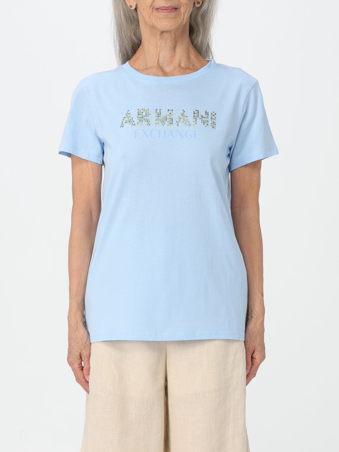 Armani Exchange T-shirt  Woman Colour Sky Blue