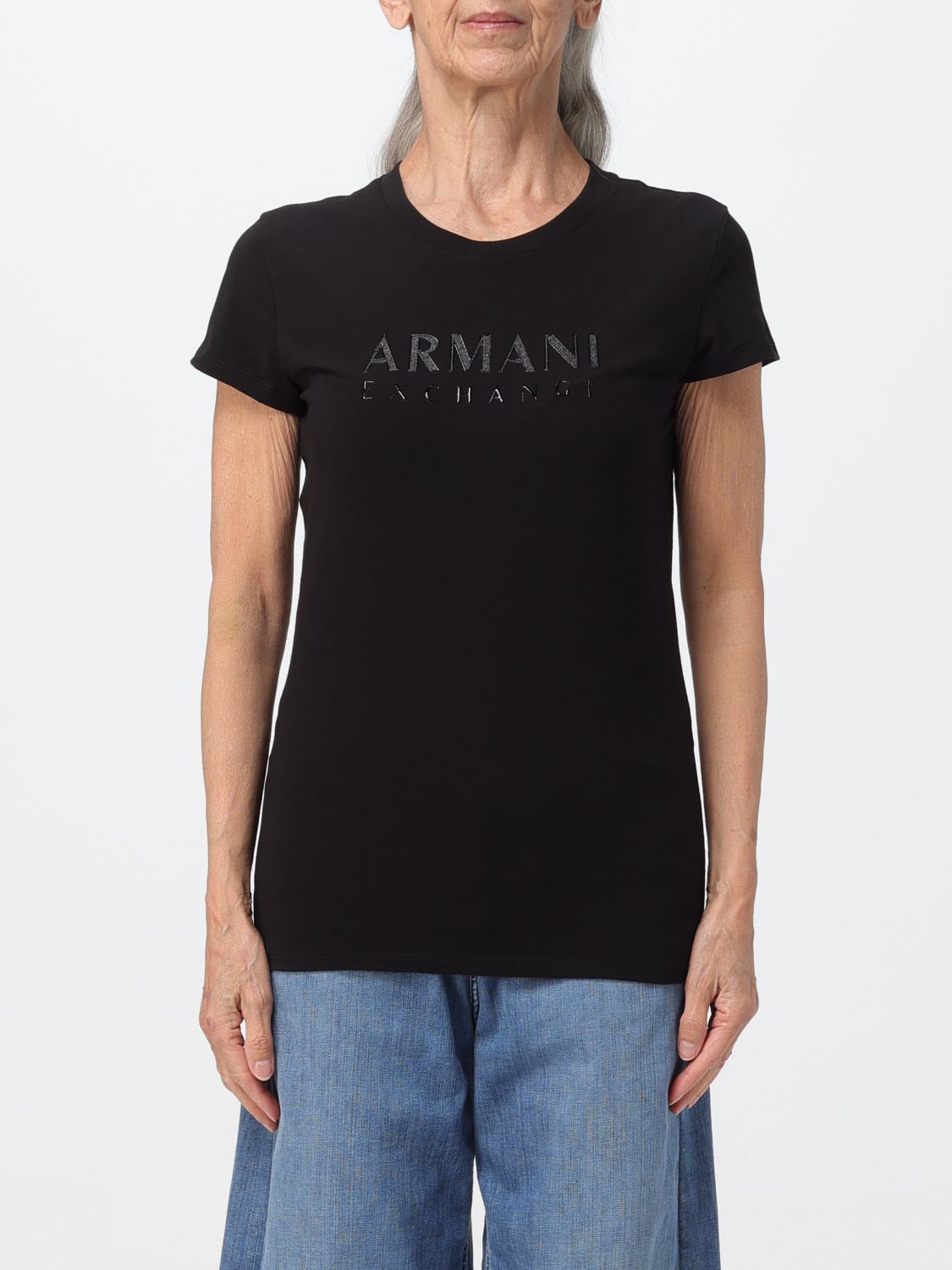 Shop Armani Exchange T-shirt  Woman Color Black