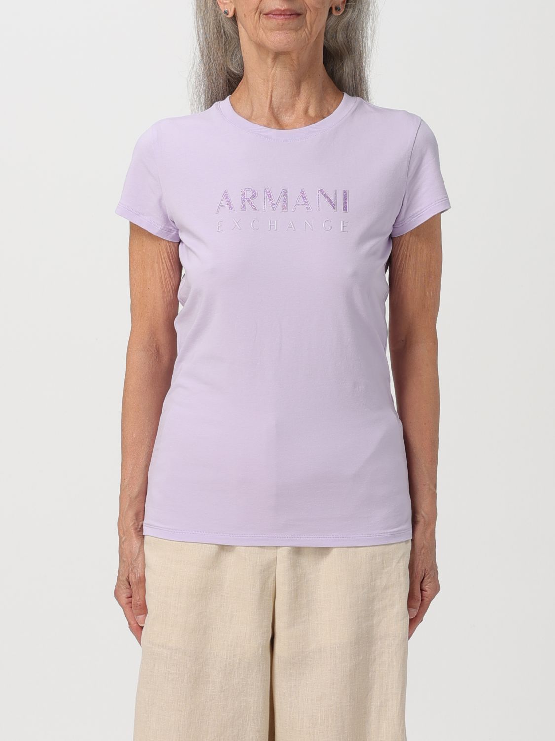 Armani Exchange T-shirt  Woman Colour Lilac