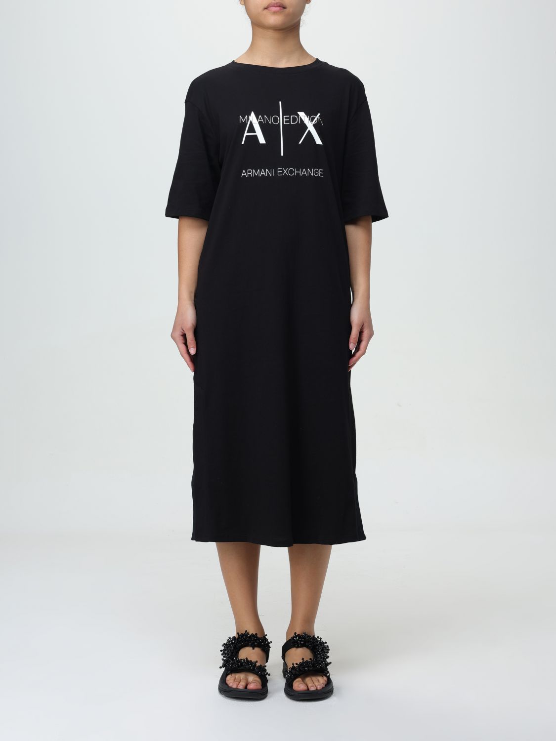 Shop Armani Exchange Dress  Woman Color Black