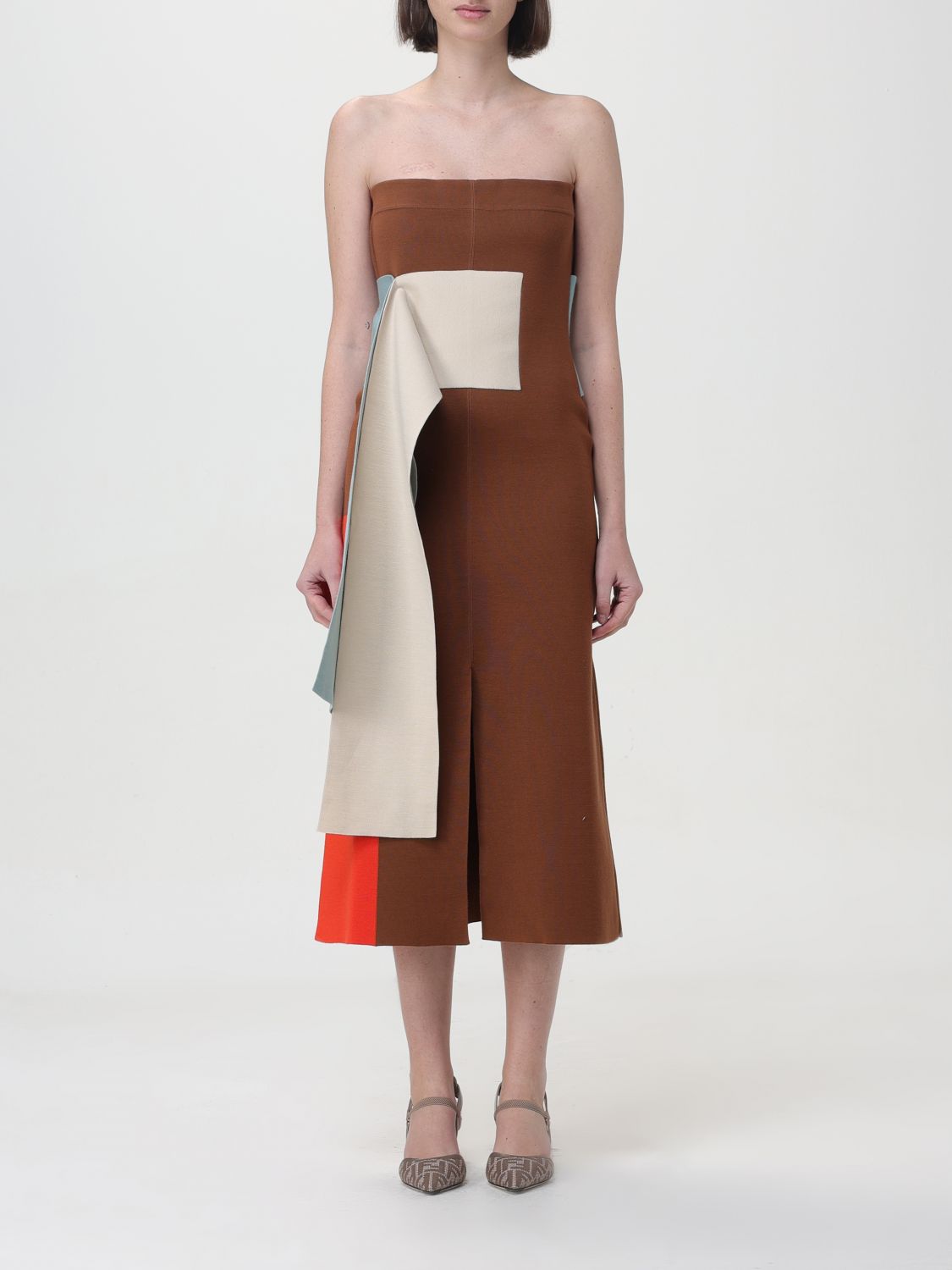 Fendi Dress  Woman In Brown