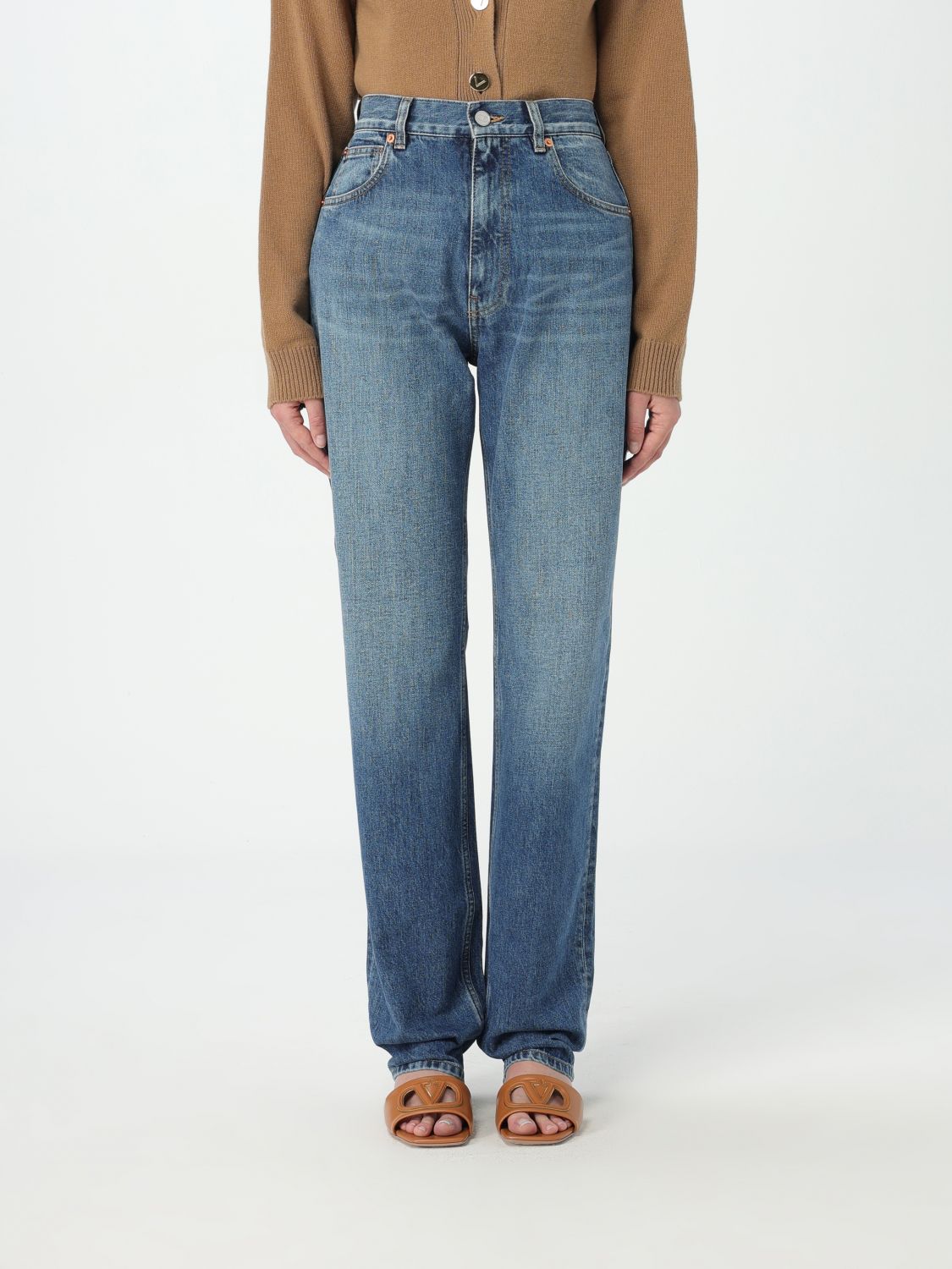 Shop Valentino Jeans  Woman Color Denim In 牛仔布
