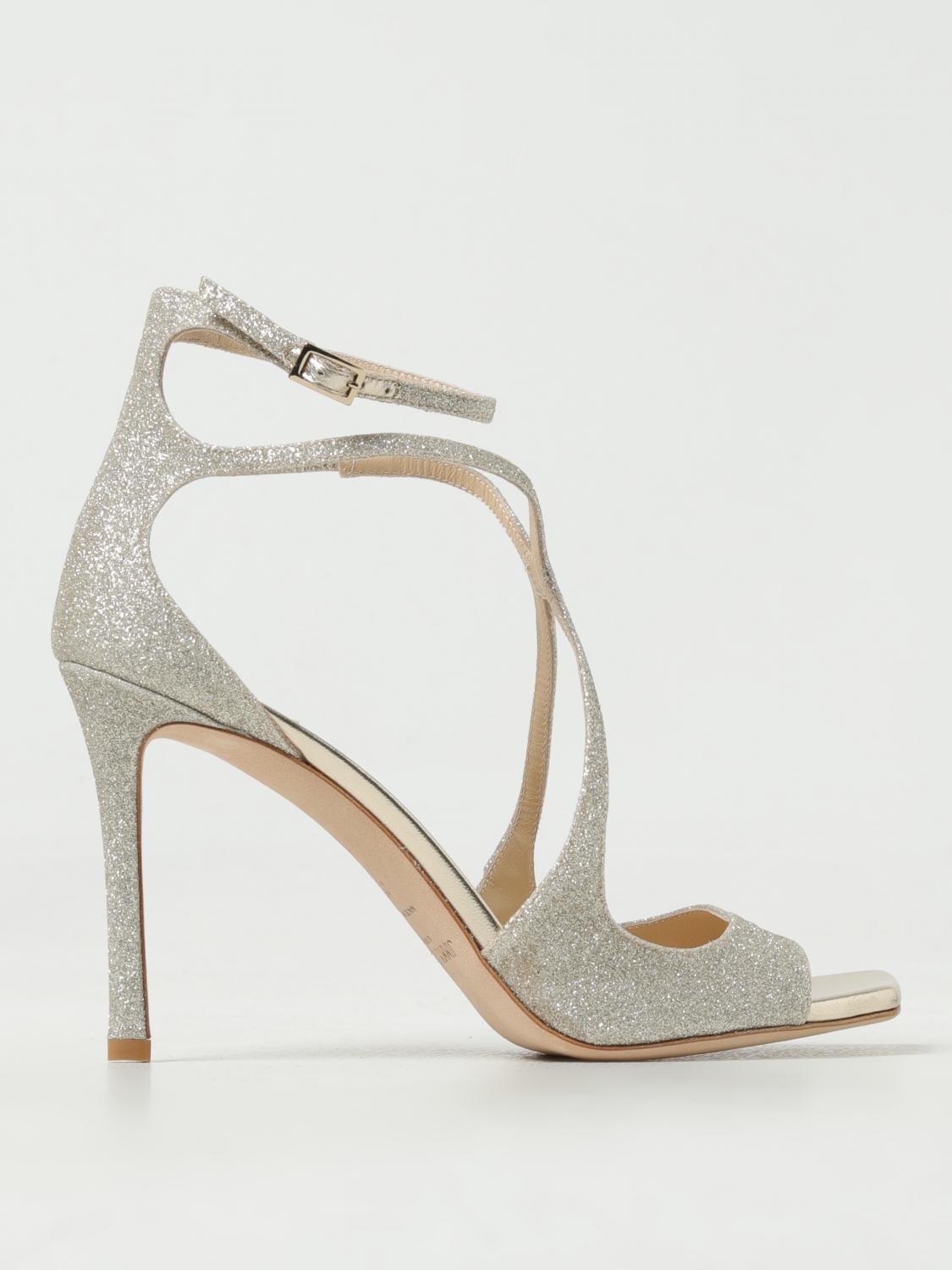 JIMMY CHOO Azia sandals in glittery fabric Silver Jimmy Choo