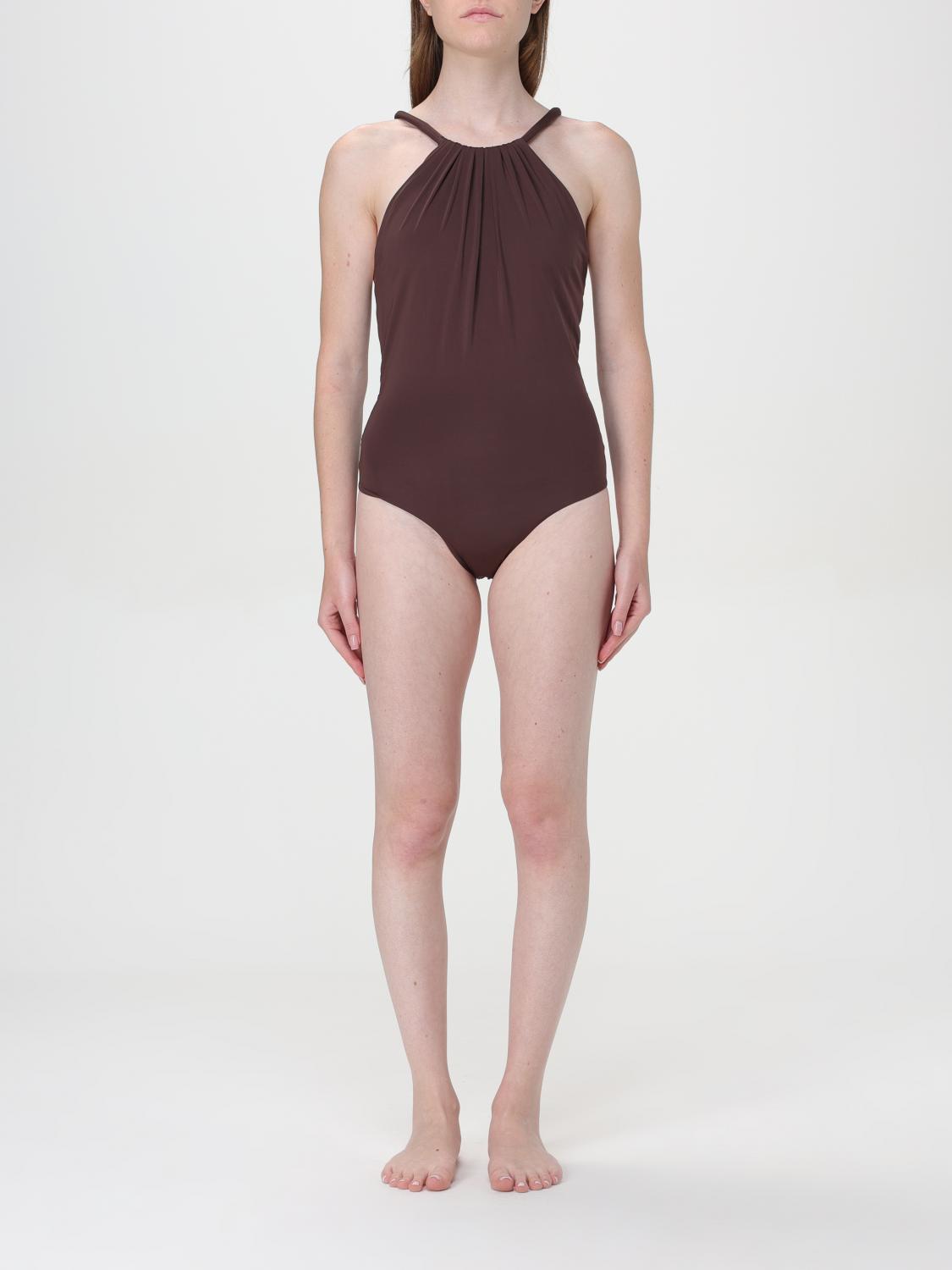 Shop Maygel Coronel Swimsuit  Woman Color Brown In 棕色