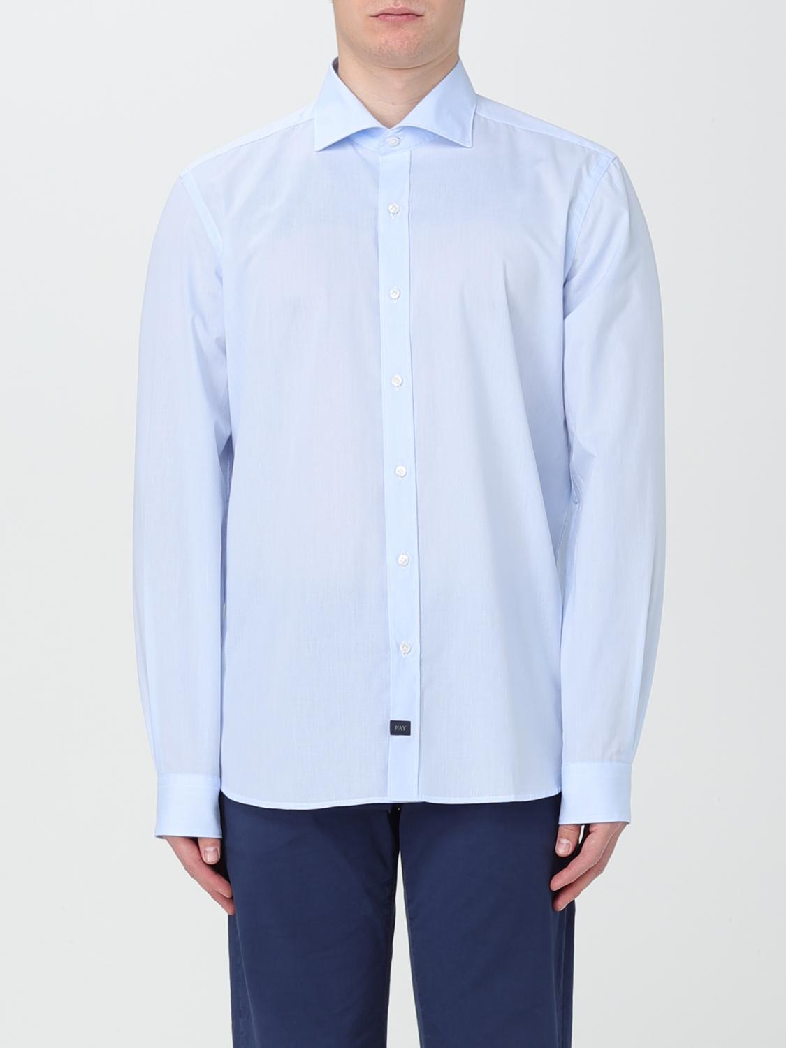 Shop Fay Shirt  Men Color Gnawed Blue