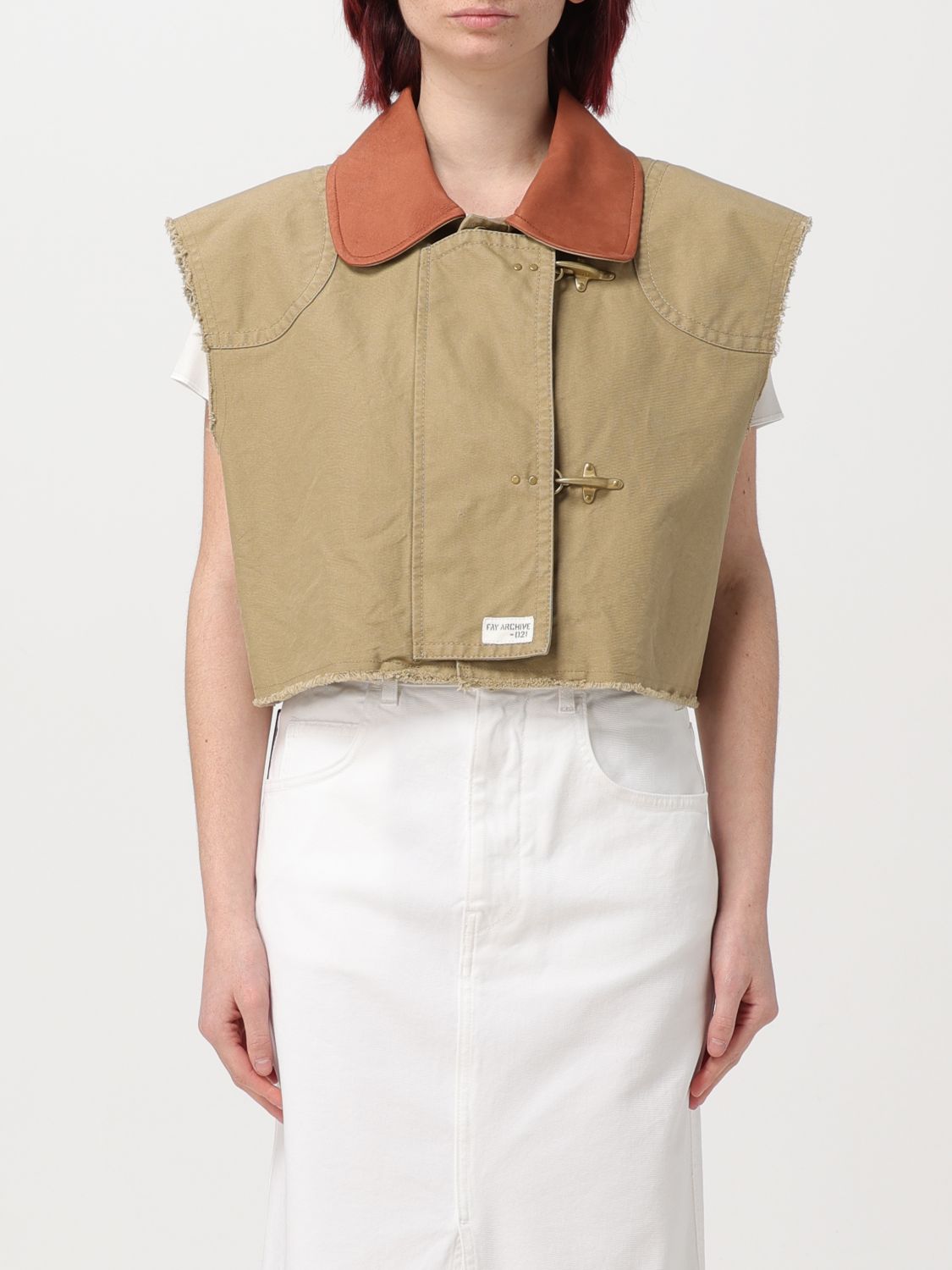 Shop Fay Waistcoat  Woman Color Beige In 米色