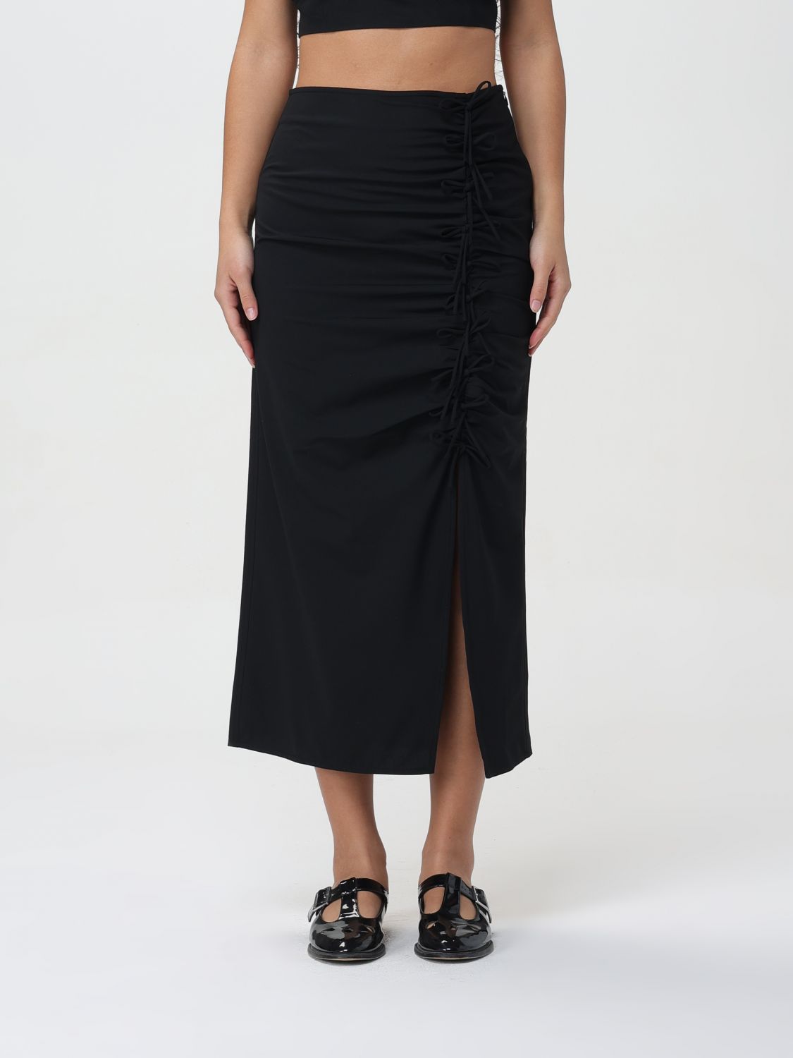 Shop Ganni Skirt  Woman Color Black