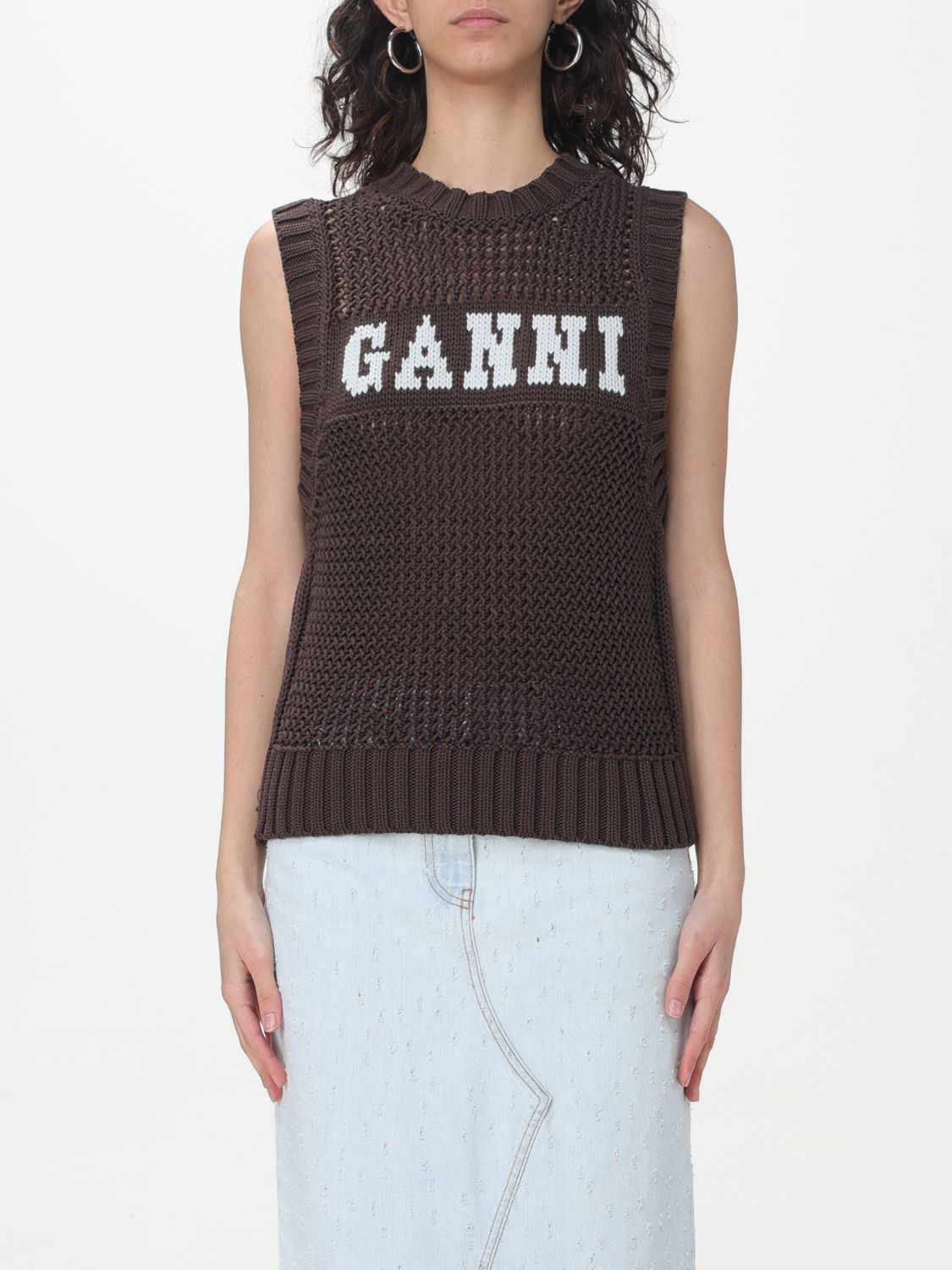 Ganni Sweater  Woman Color Dark