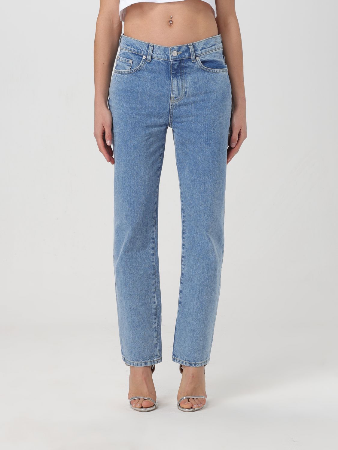 Moschino Jeans Boyfriend Pants In Stone Washed