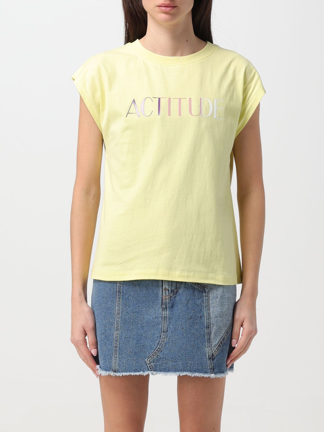 Shop Actitude Twinset T-shirt  Woman Color Lime