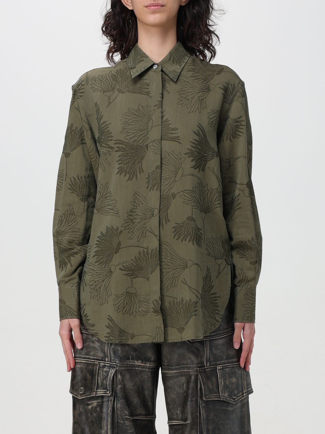 Shop Golden Goose Shirt  Woman Color Military