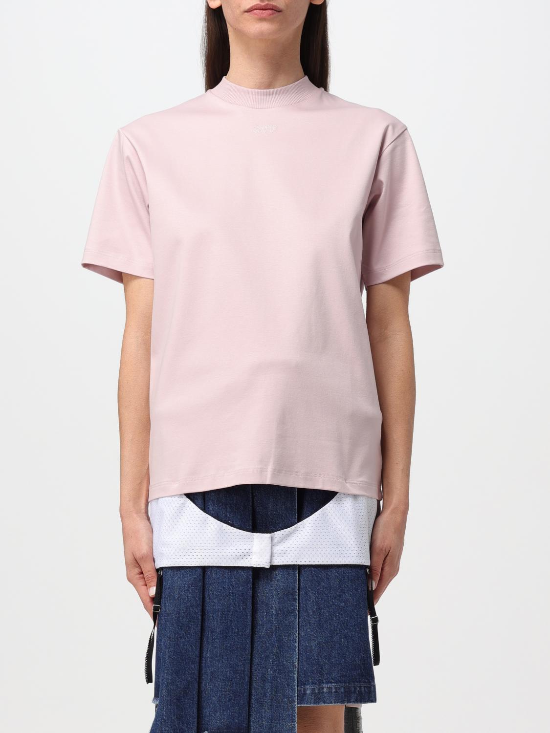 Shop Off-white T-shirt  Woman Color Lilac