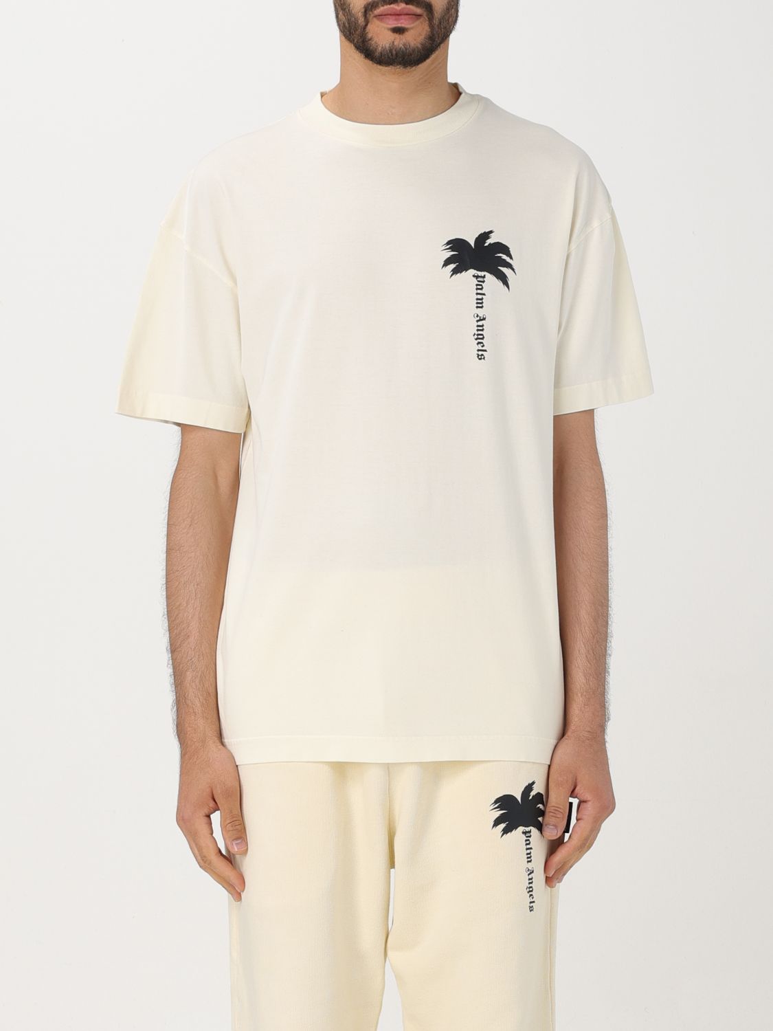 Shop Palm Angels T-shirt  Men Color White