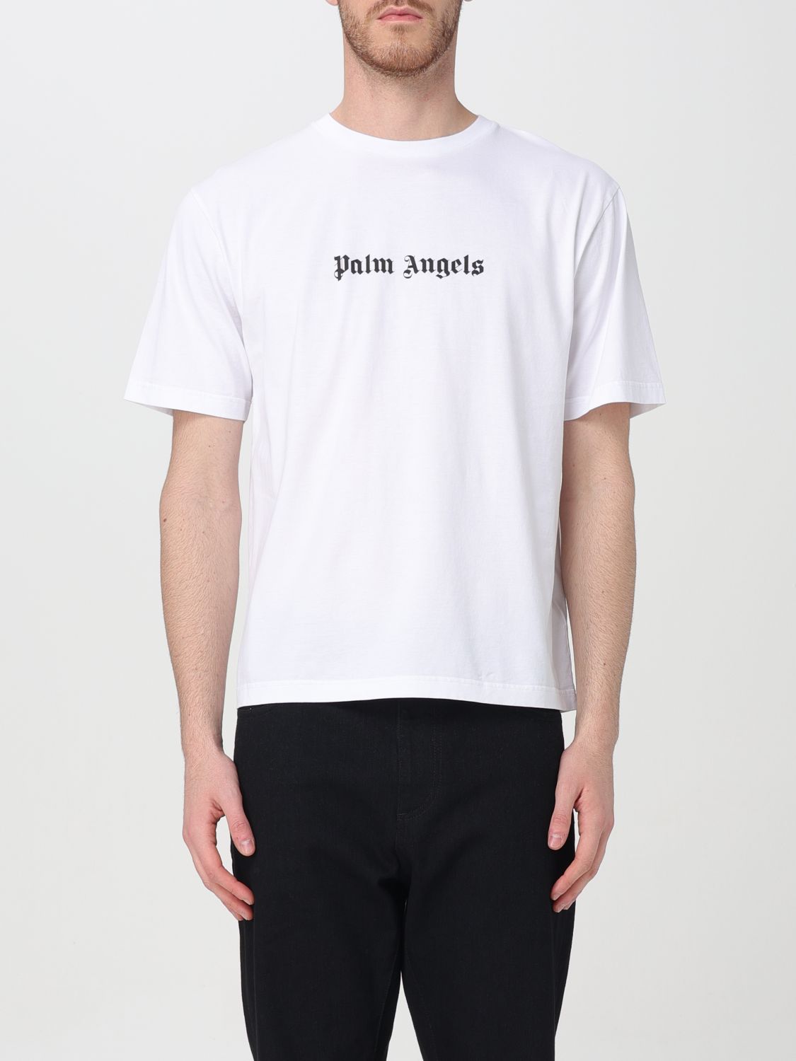 Shop Palm Angels T-shirt  Men Color White