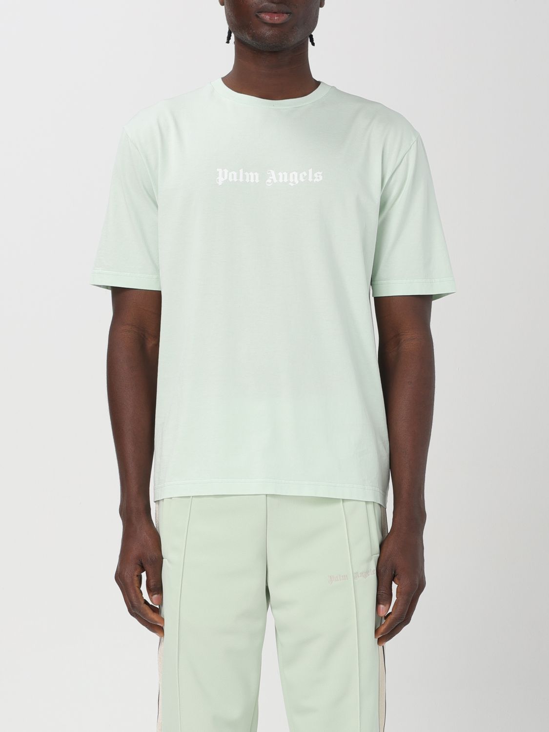 Shop Palm Angels T-shirt  Men Color Mint