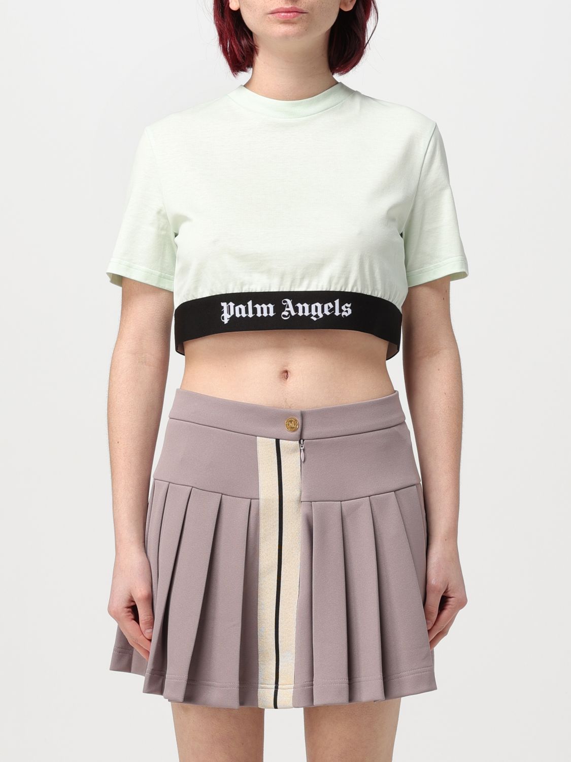 Shop Palm Angels T-shirt  Woman Color Mint