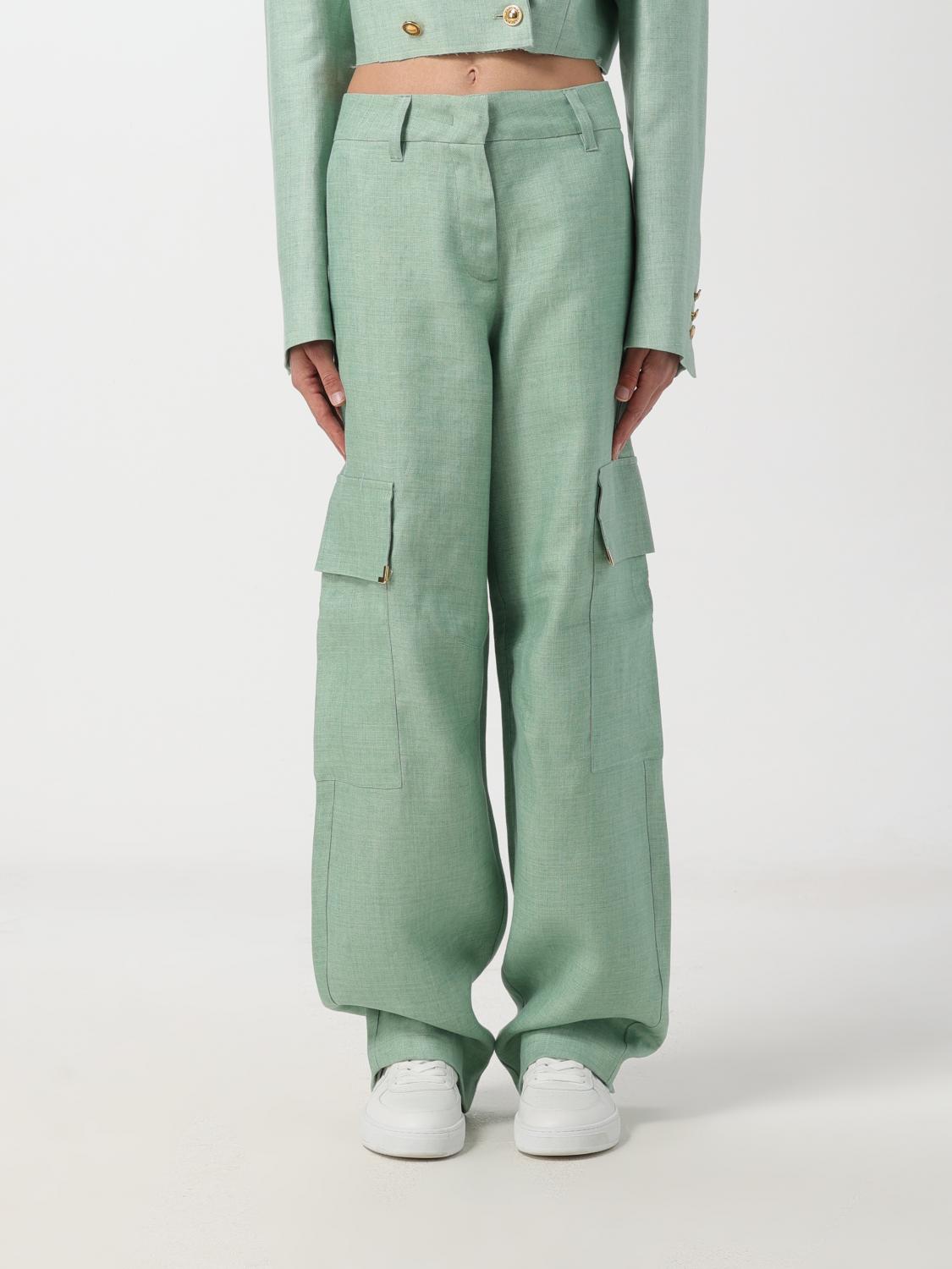 Shop Palm Angels Pants  Woman Color Mint In 薄荷绿