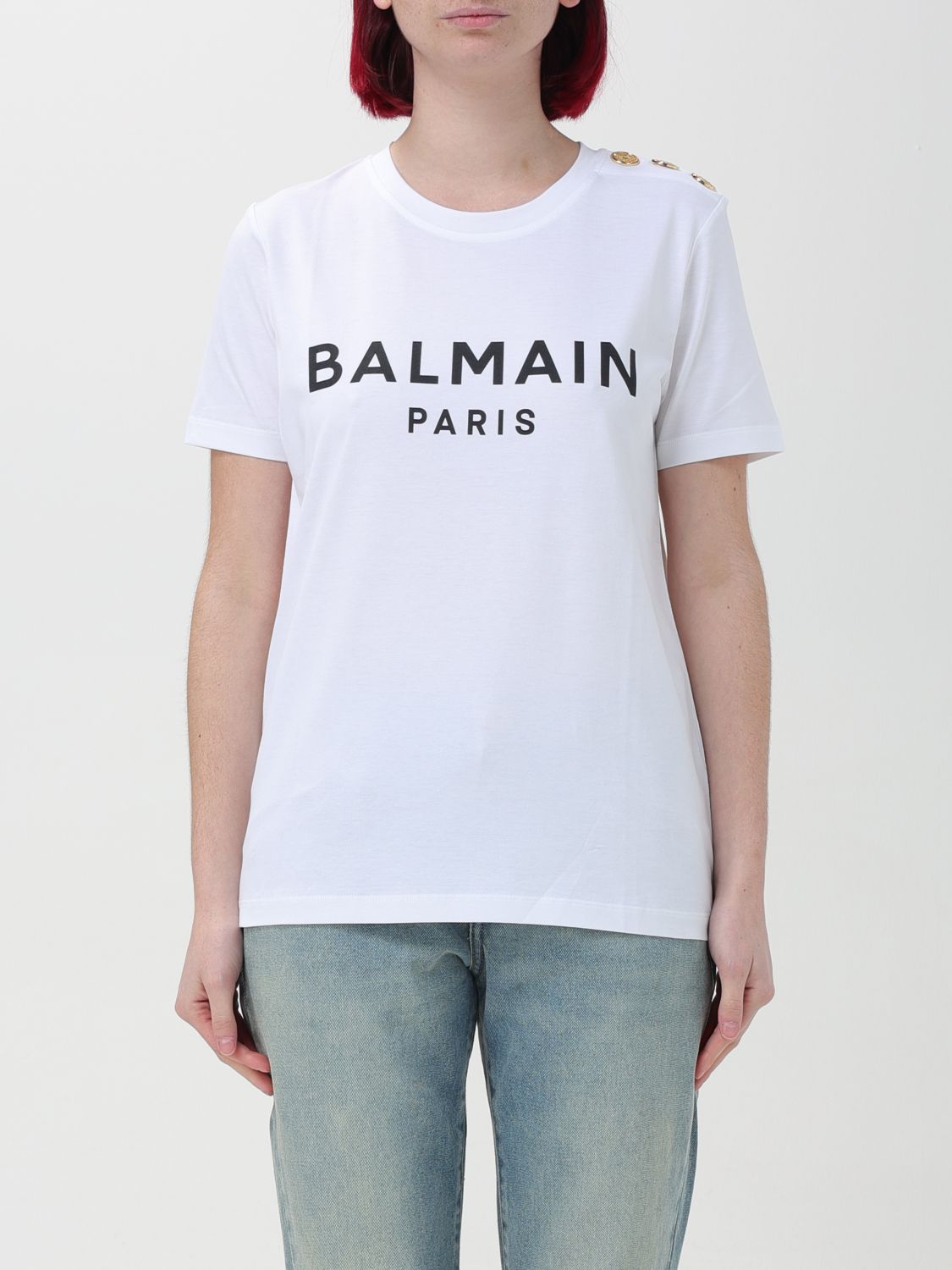 Shop Balmain T-shirt  Woman Color White