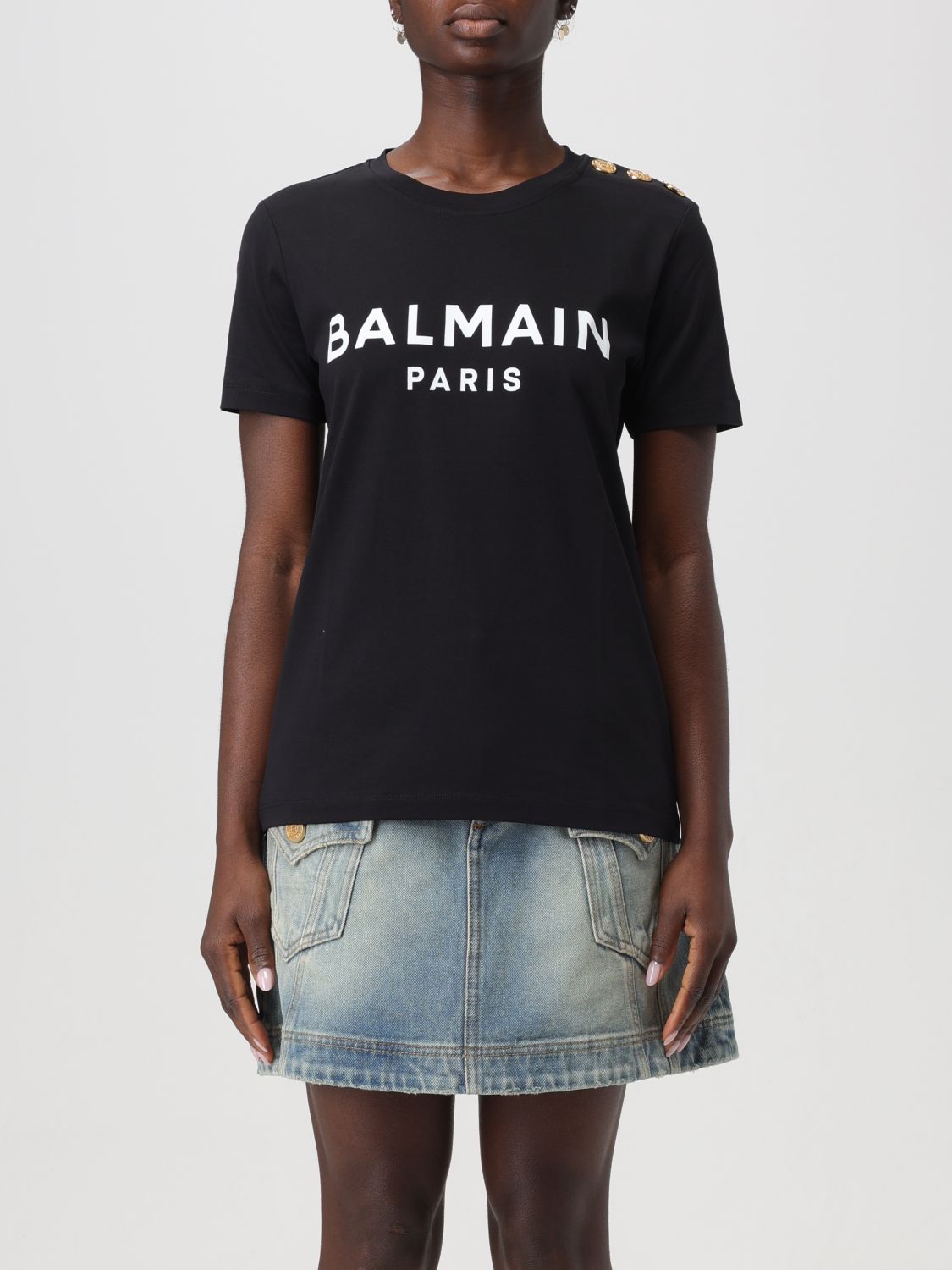 Shop Balmain T-shirt  Woman Color Black