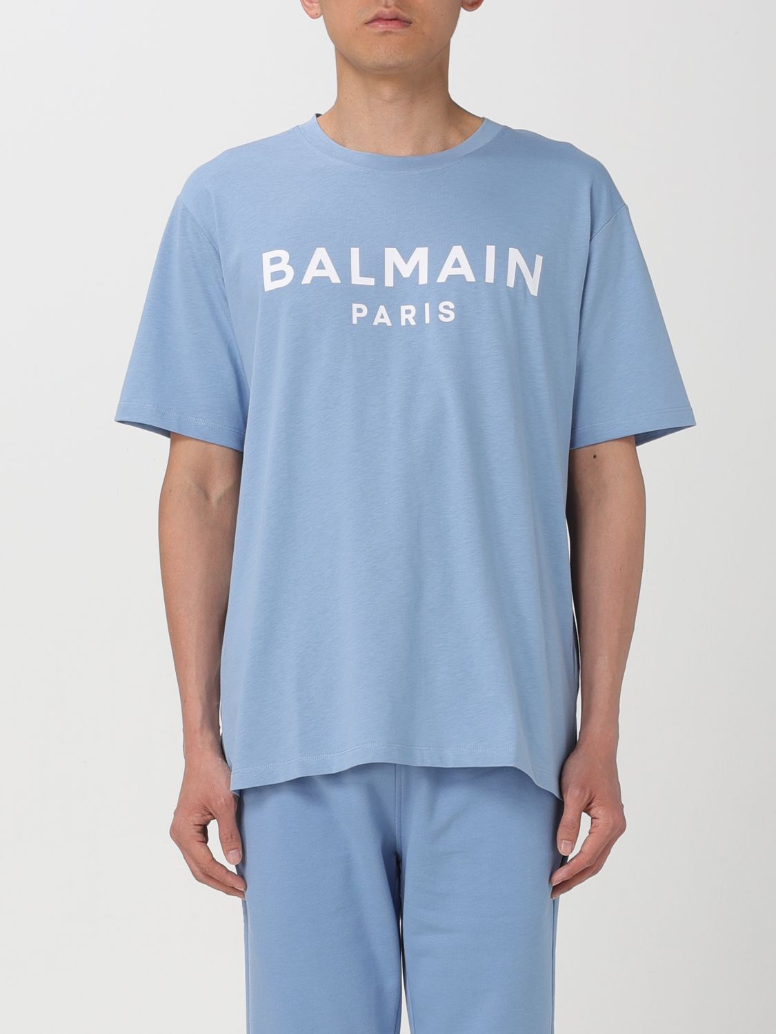 T恤 BALMAIN 男士 颜色 浅蓝色