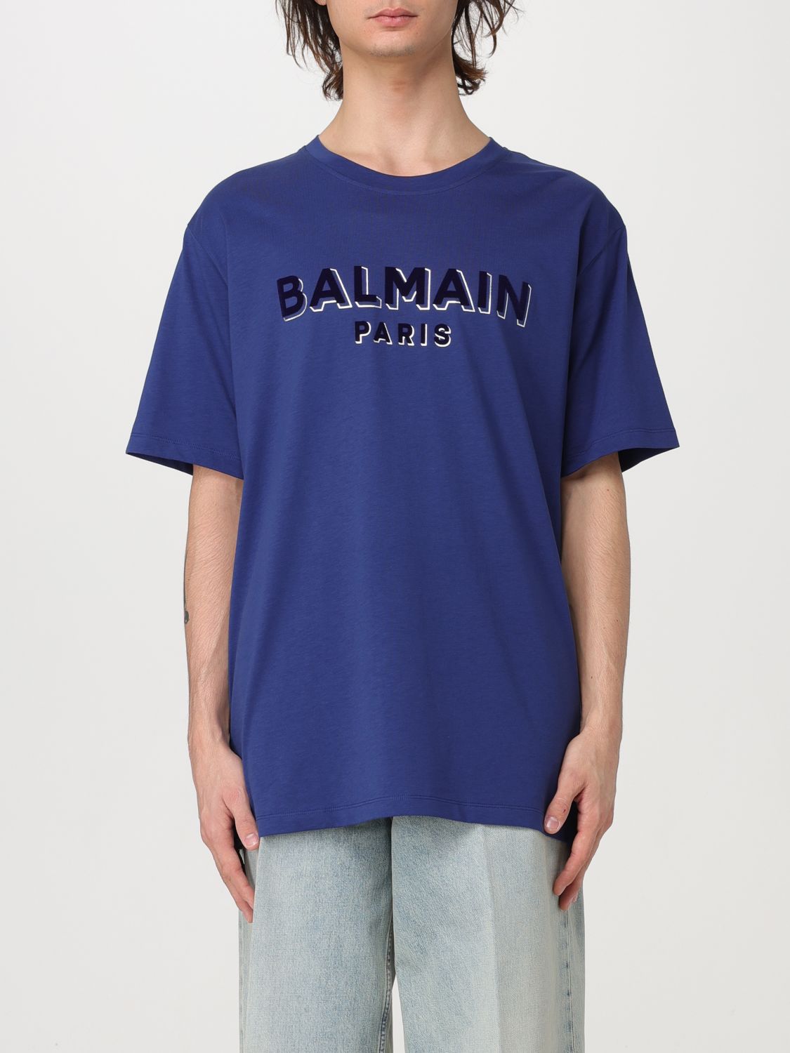 Balmain T-shirt  Herren Farbe Blau In Blue