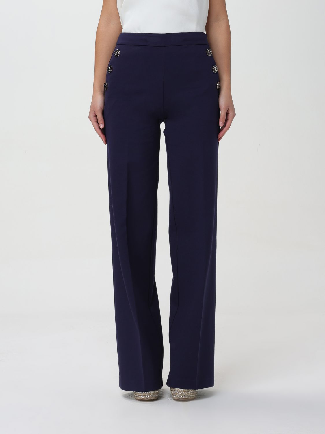 Shop Twinset Pants  Woman Color Blue
