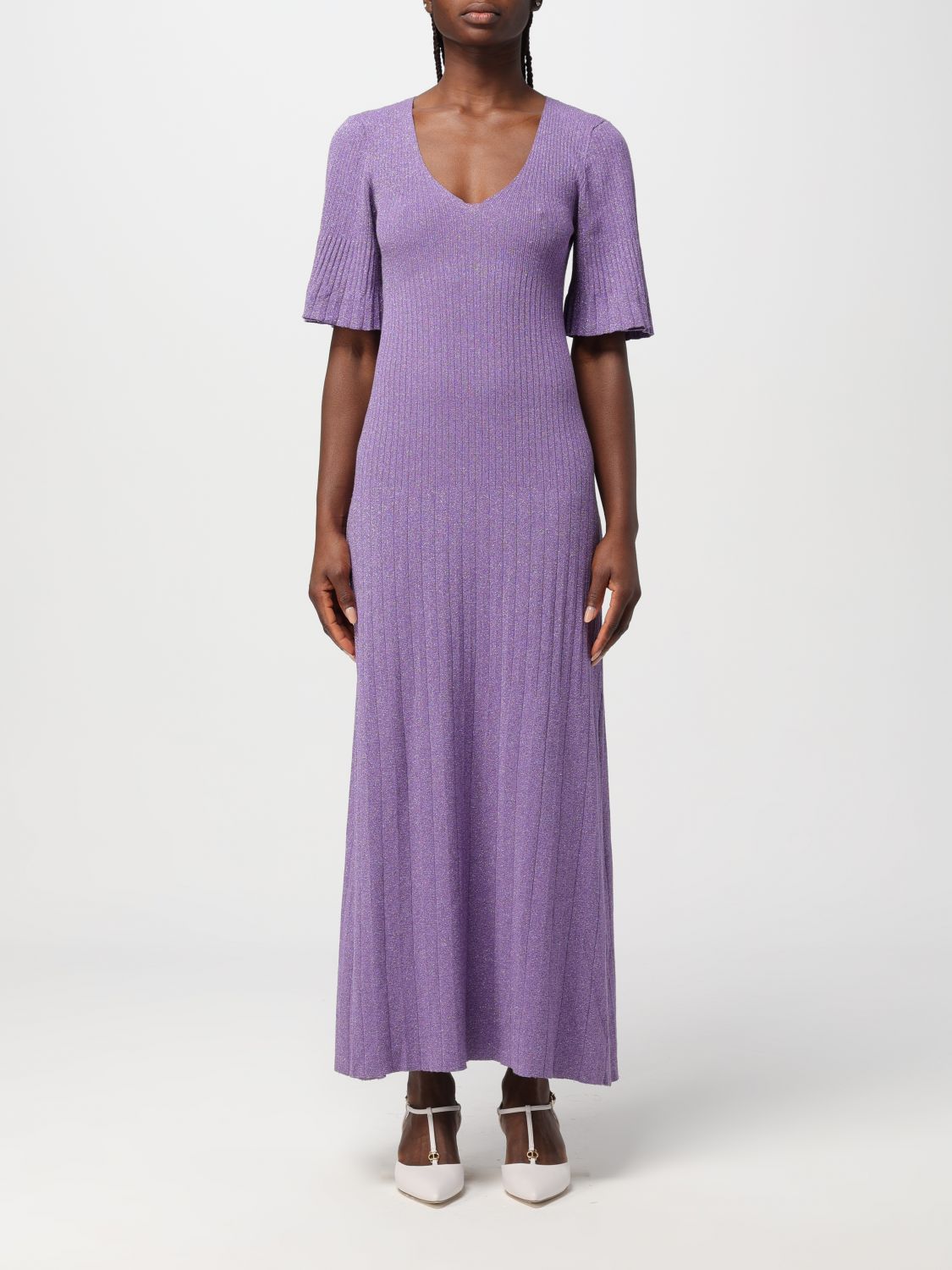 Shop Twinset Dress  Woman Color Violet