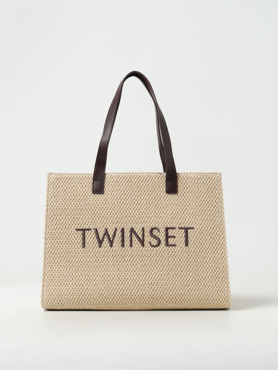 Shop Twinset Tote Bags  Woman Color Natural