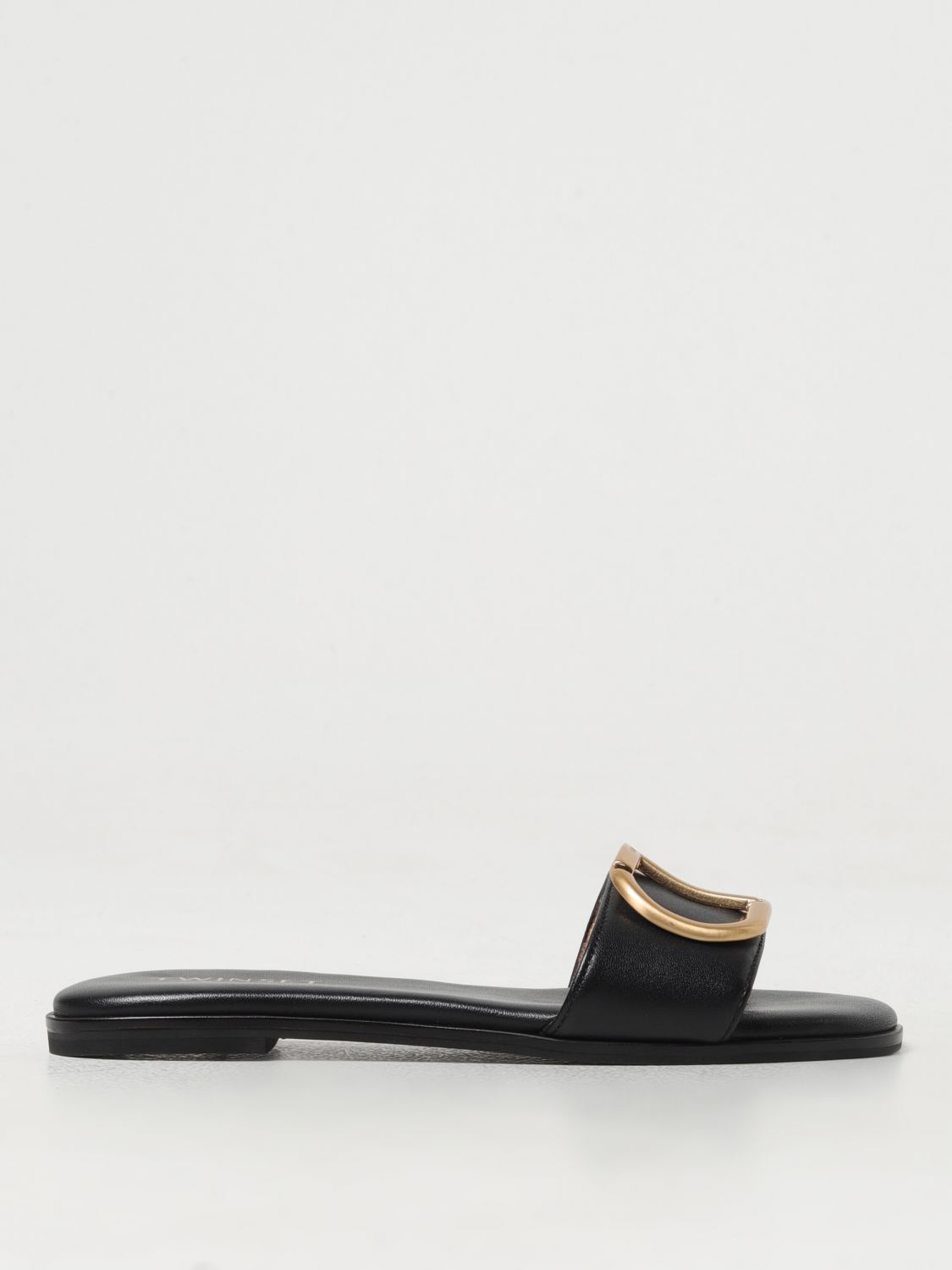 Shop Twinset Flat Sandals  Woman Color Black