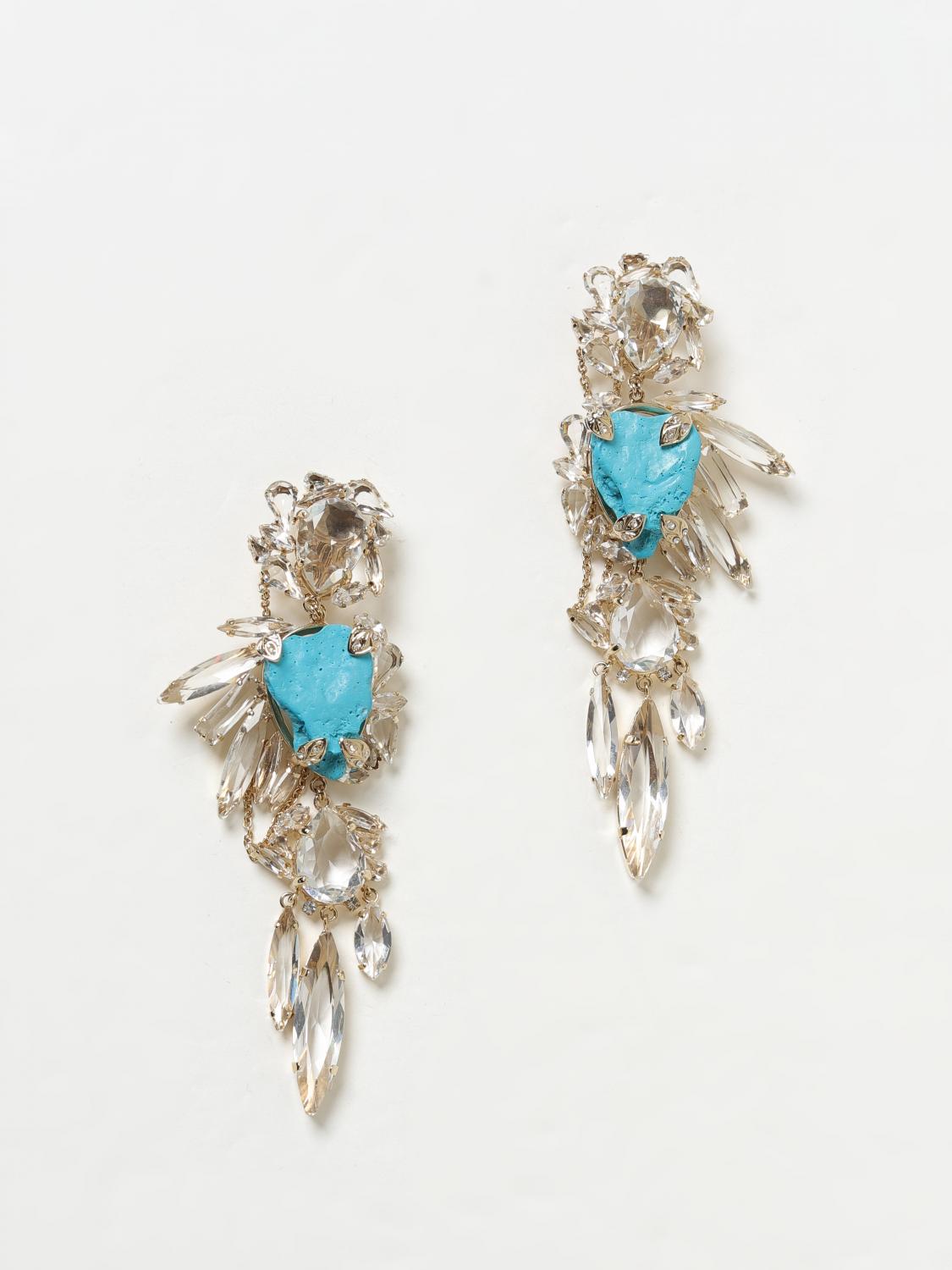 ERMANNO SCERVINO Brass earrings with rhinestones
