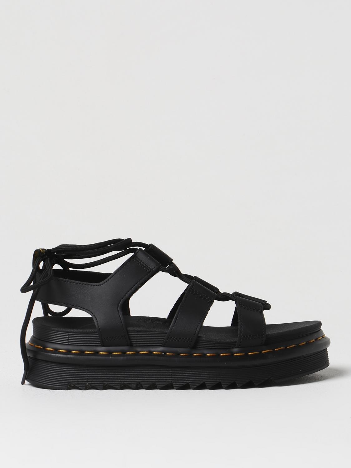 Dr. Martens Dr.martens Nartilla Hydro Leather Gladiator Sandals In Black