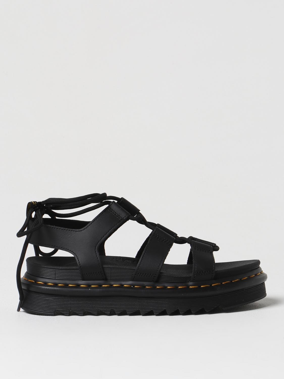 DR. MARTENS' FLAT SANDALS DR. MARTENS WOMAN COLOR BLACK,406669002