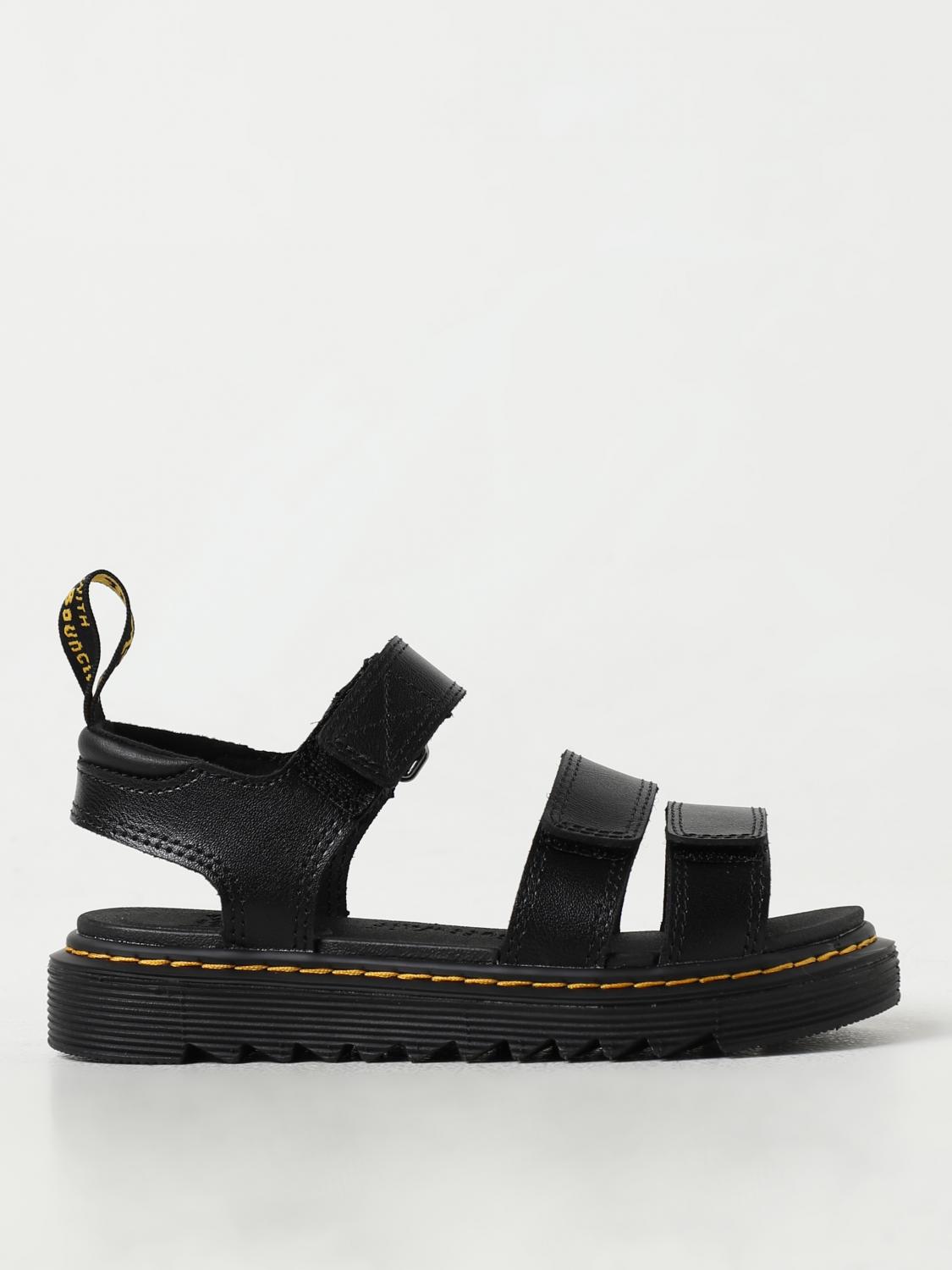 Dr. Martens' Dr. Martens Boys Black Kids Klaire Chunky-strap Leather Sandals 6-10 Years In Black