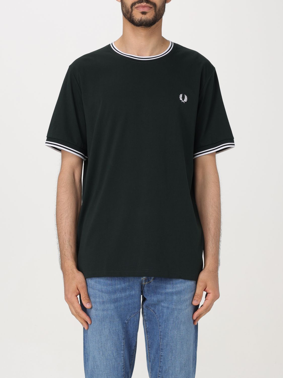 Fred Perry T恤  男士 颜色 绿色 In Green