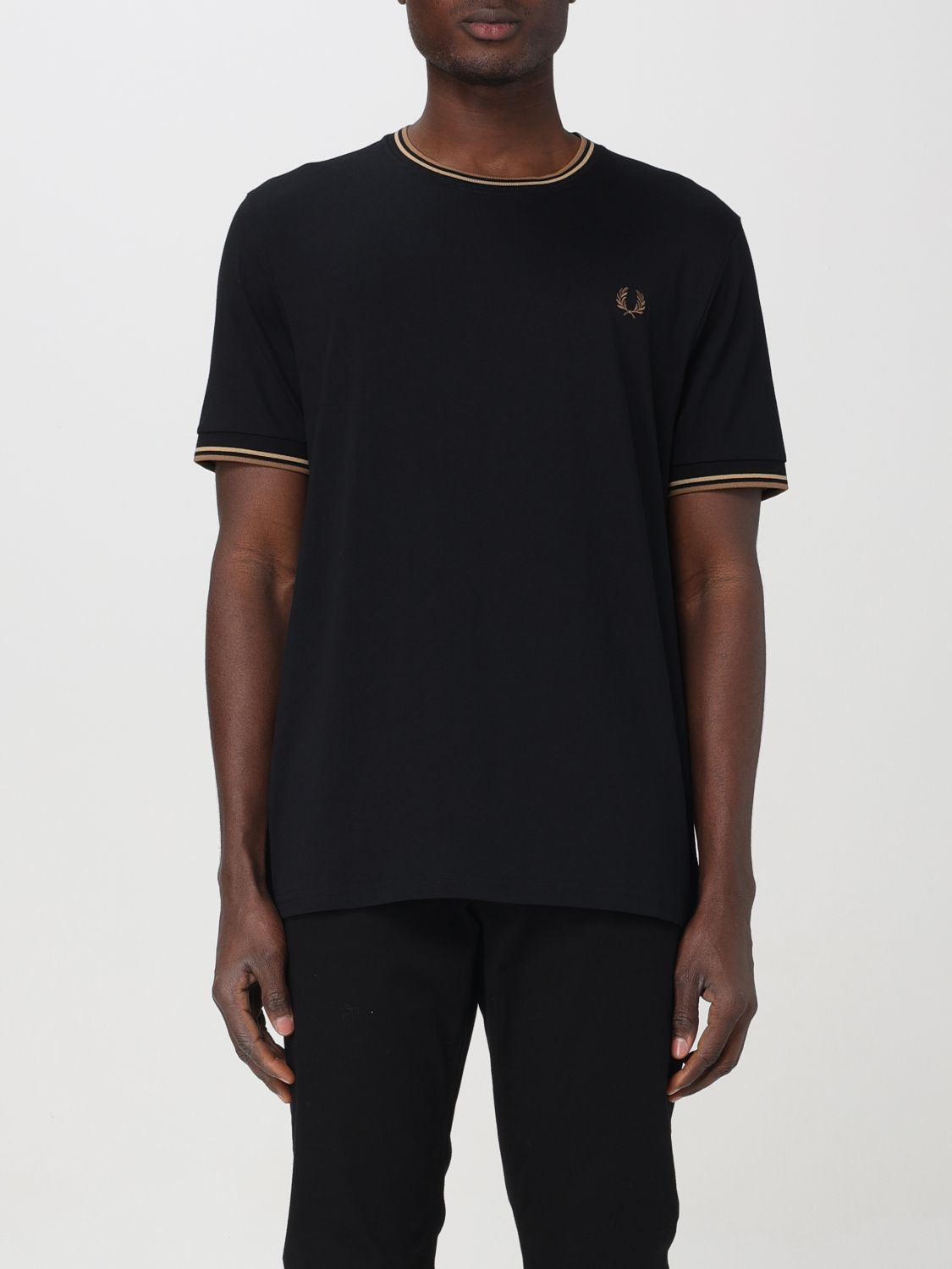 Fred Perry T恤  男士 颜色 黑色 1 In Black 1