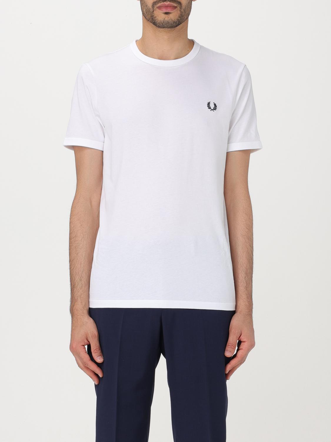 Fred Perry Men's Ringer T-Shirt - White - Size: Regular/34